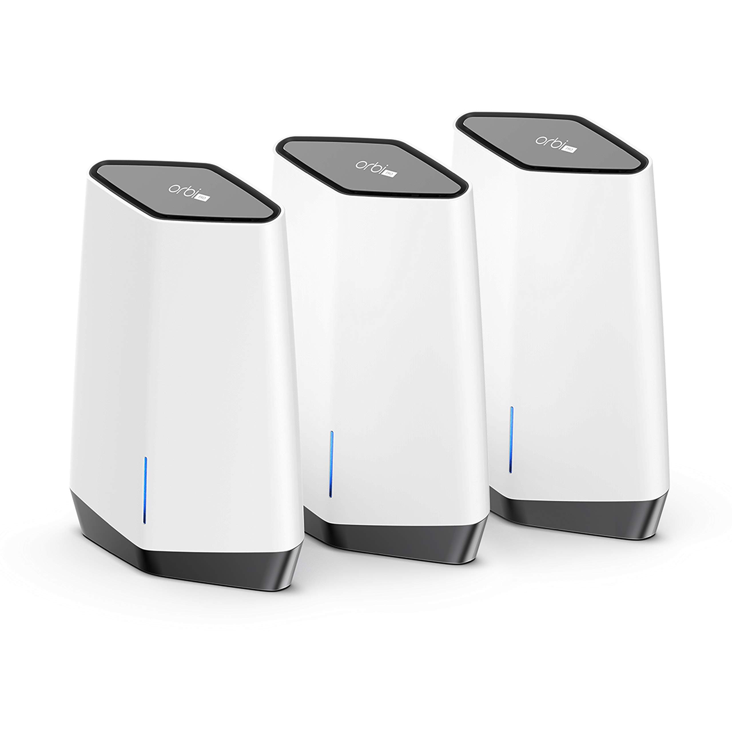 NETGEAR Orbi Pro WiFi 6 Tri-Band Mesh System for Business or Home (SXK80B3) - Router with 2 Satellite Extenders | 4 SSIDs, VLAN, QoS | Coverage up to 9,000 sq. ft., 80 Devices | AX6000 (Up to 6Gbps)