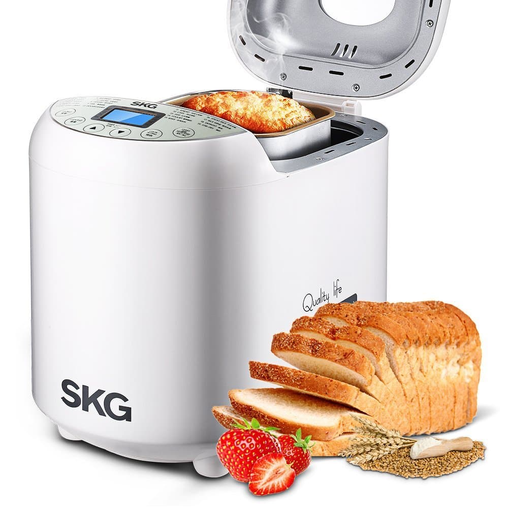 SKG 2-LB Bread Maker 3920 - 19 Settings Programmable, Stainless Steel, Bread Machines