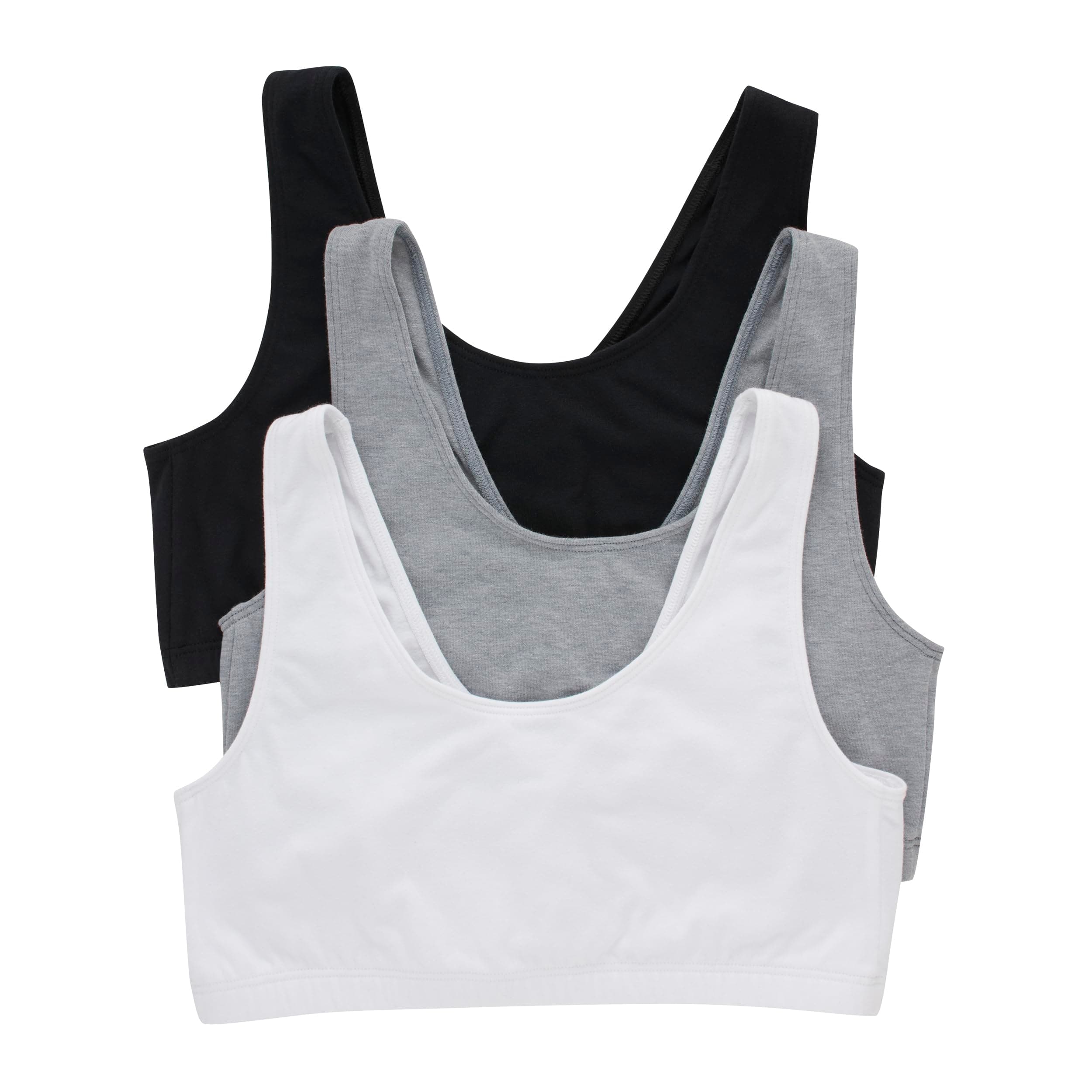 womens Cotton Pullover Bralette, 3-pack Bra