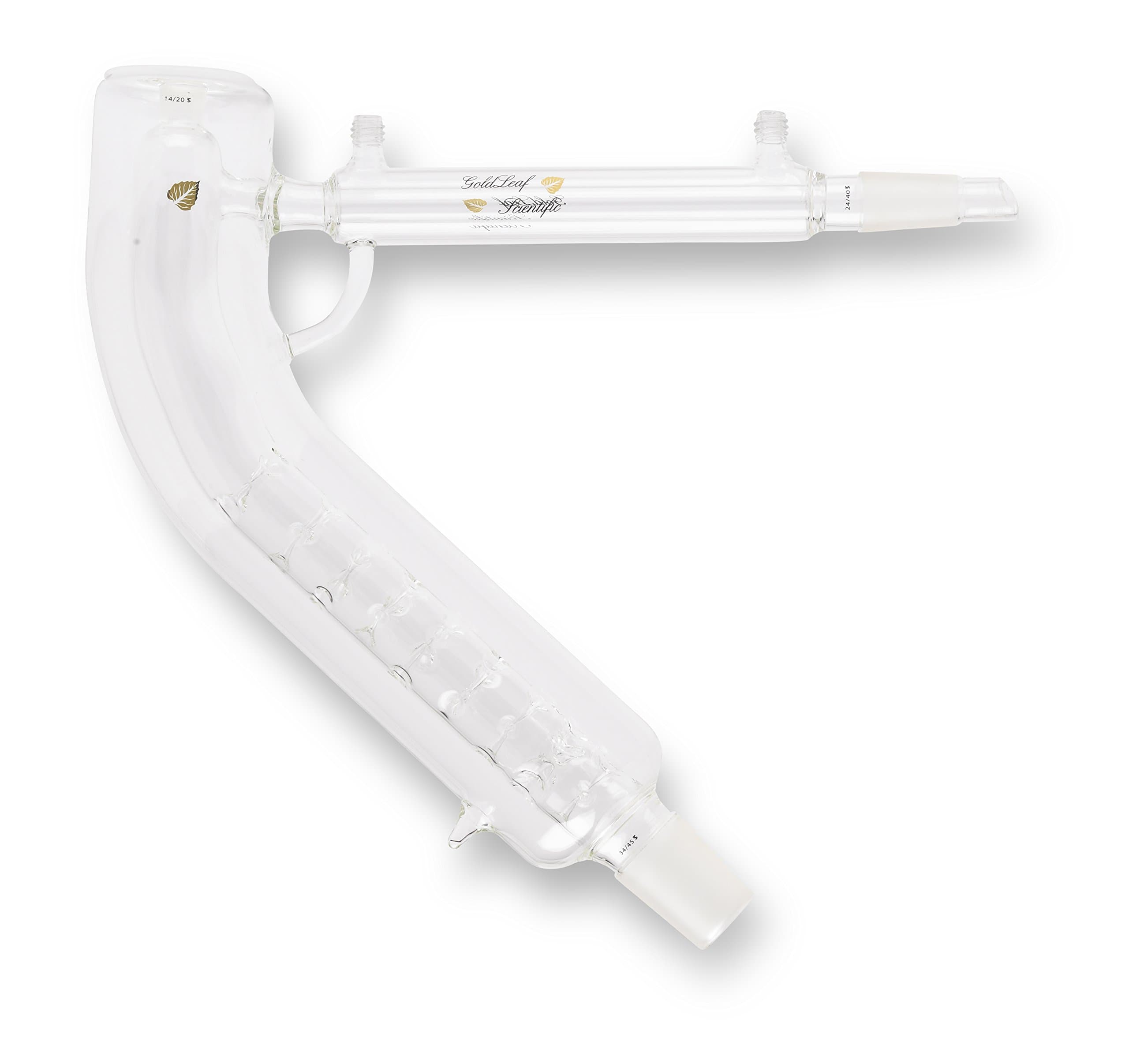 GLA034SP Jacketed Short Path Distillation Head, 5L with 24/40 & 34/45 Standard Taper Joints, 14/20 Thermometer Joint & Extended Vigreux Section