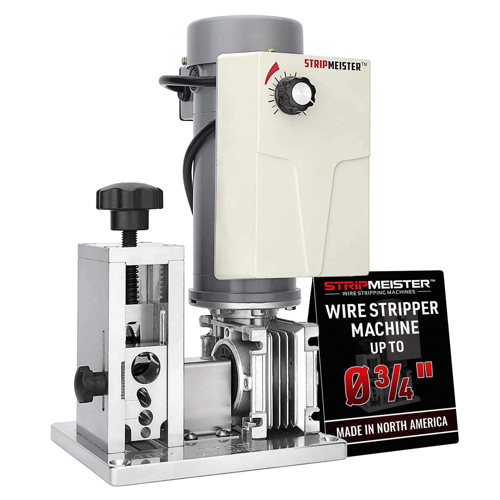 - E250 Electric Automatic Wire Stripping Machine – Wire Size Up To Ø3/4", Jam-Free, Motorized Wire Stripper with Variable Speed Control for Copper Wires