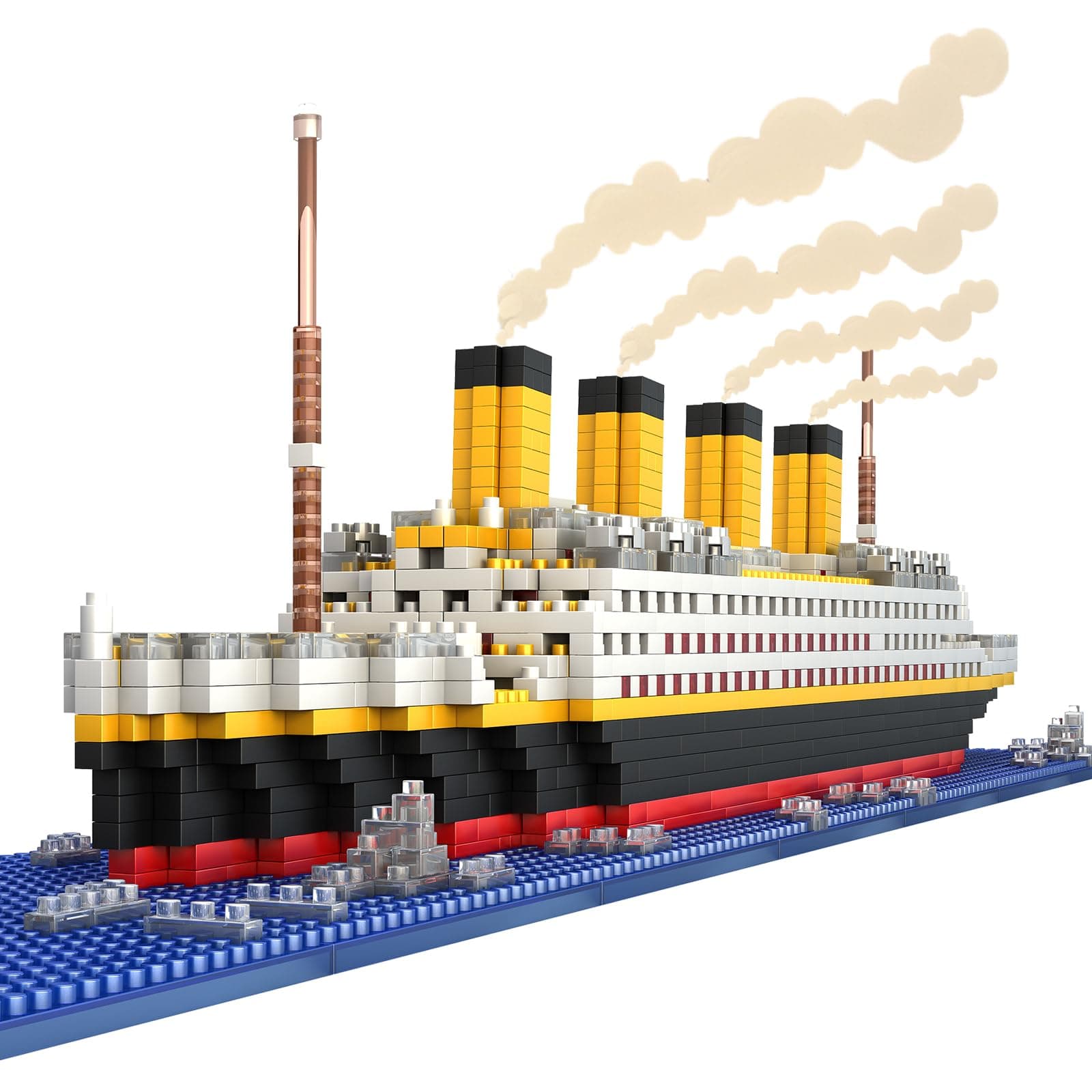 Titanic Ship Model Building Blocks Set – 1860pcs Micro Mini Blocks for Ages 14+, Advanced DIY Display Model for Adults & Teens