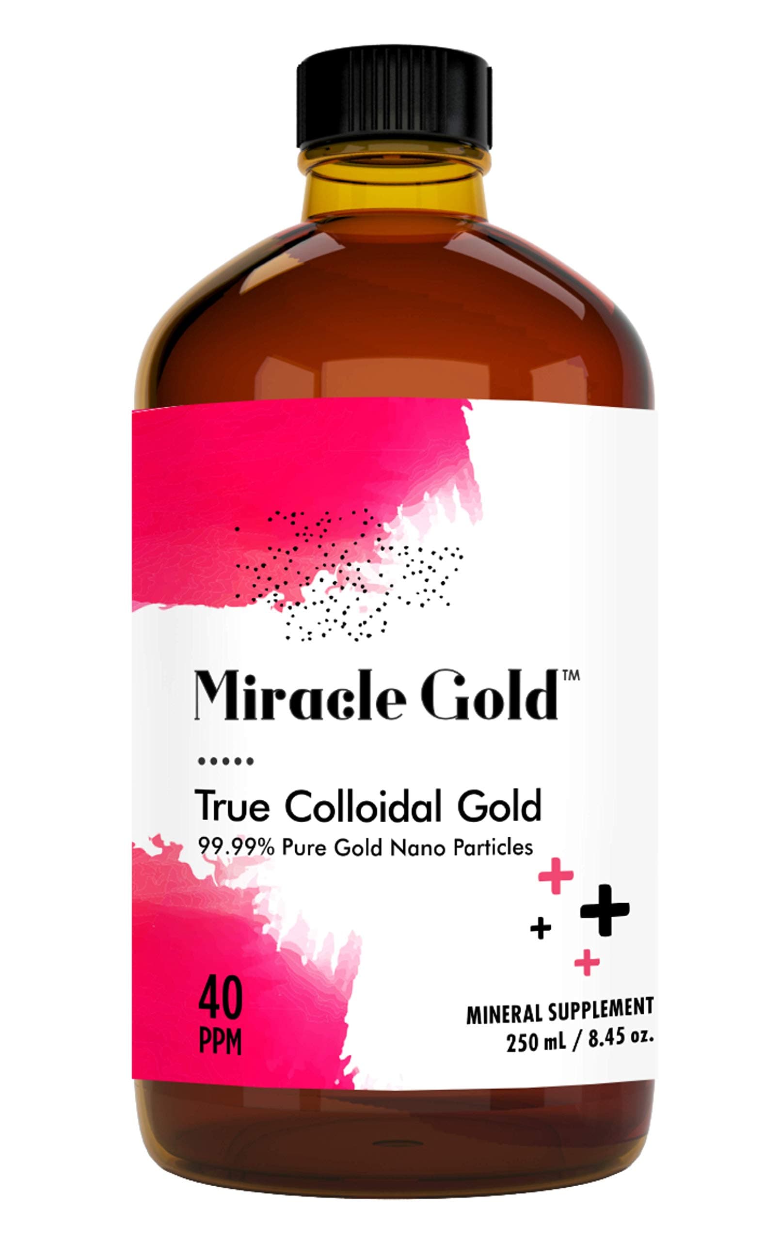 True Colloidal Gold Drop 40 Ppm 250 Ml, Ruby Red Nano Particles, High Bioavailability, For Immunity & Brain Function, Glass Bottle