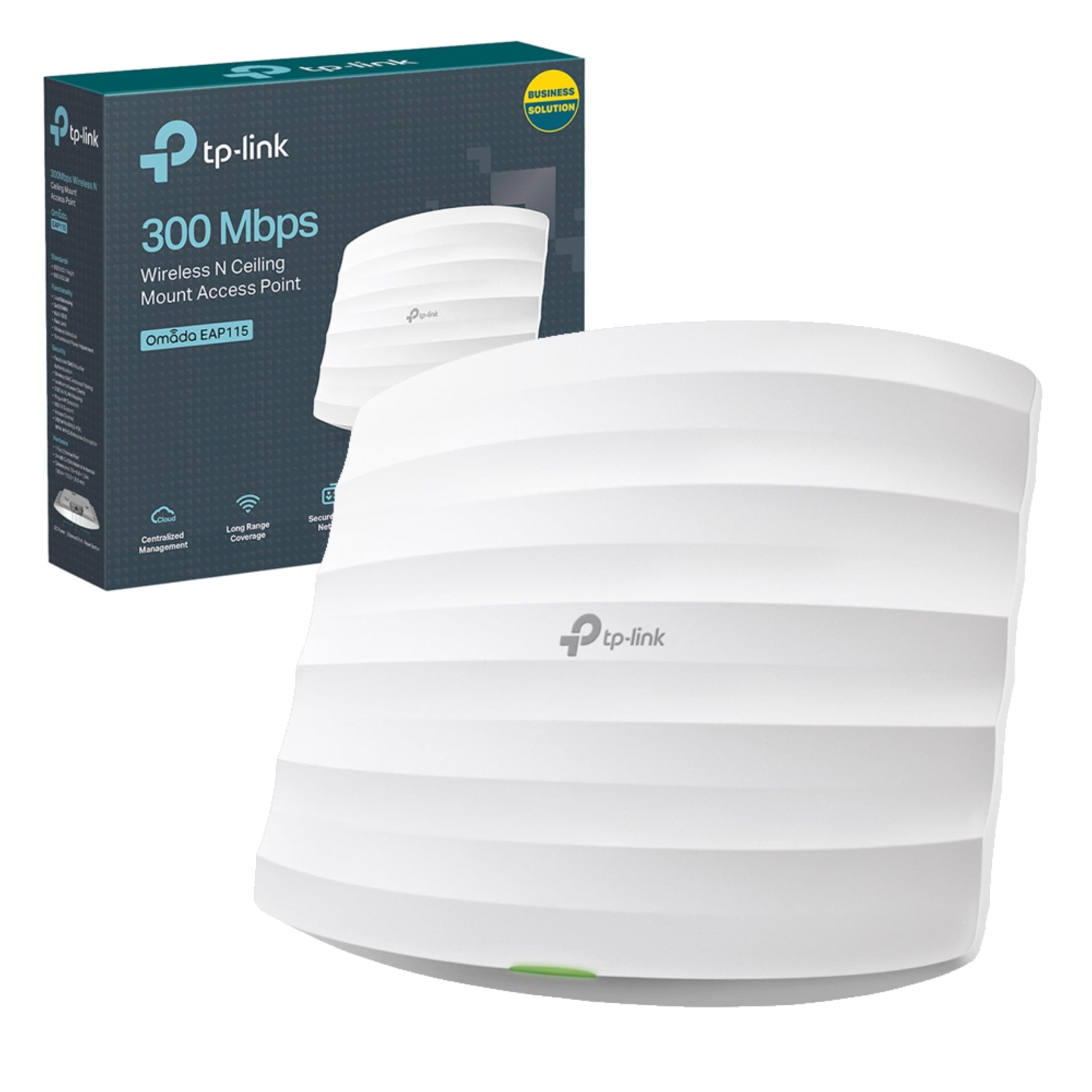 TP-Link EAP115(UK) N300 Wireless Ceiling Mount Access Point, Support PoE 802.3af and Direct Current, Easily Mount to Wall or Ceiling, Simply Managed by Free EAP Controller Software (EAP115)