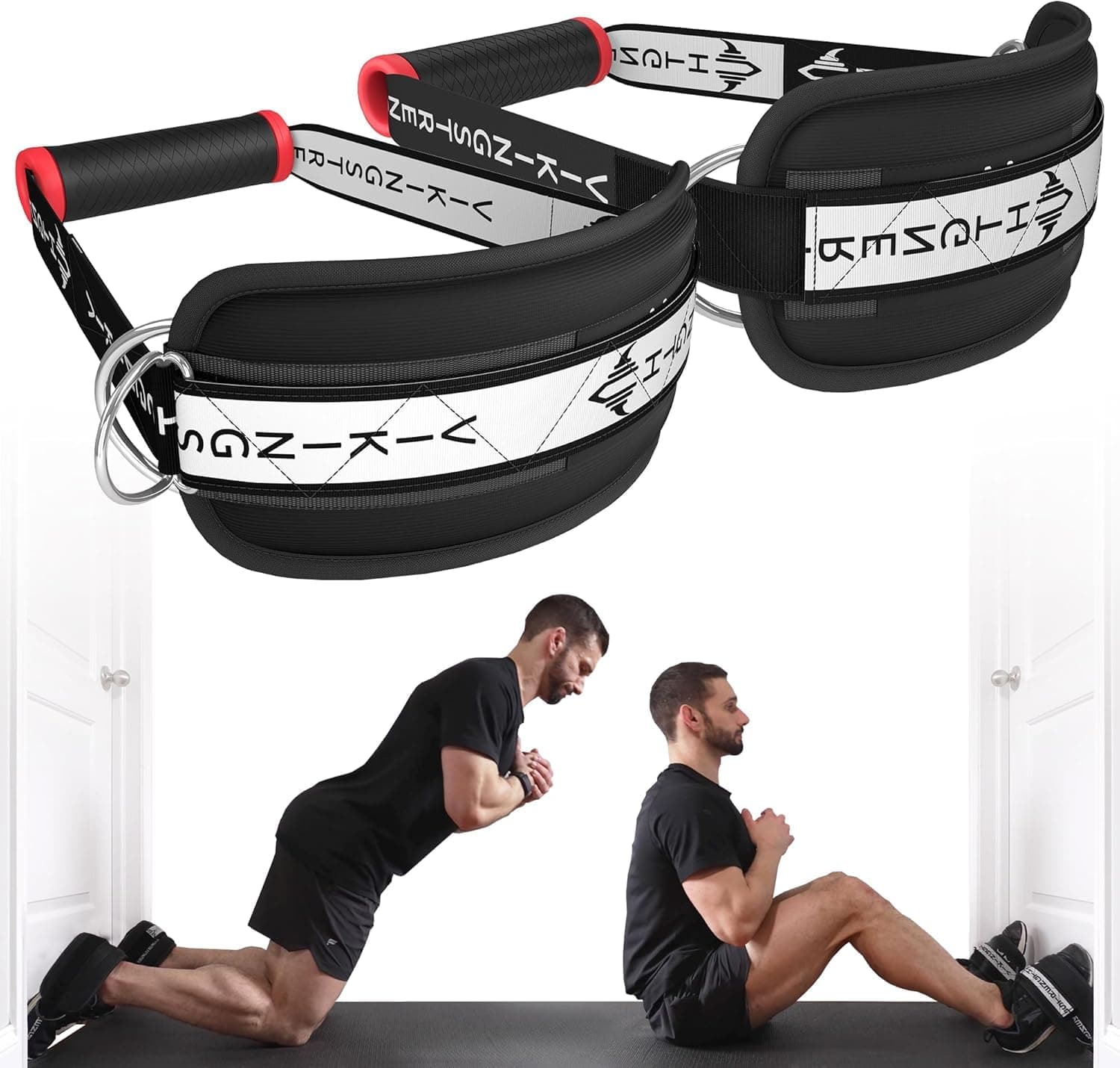 VOL 2 Nordic Hamstring Curl with Extra Long Straps - Super Stability, Nordic Curl Home Equipment, glute, Hamstring, Speed and Exercise Handles, Ankle Straps and V-Strength Workout App