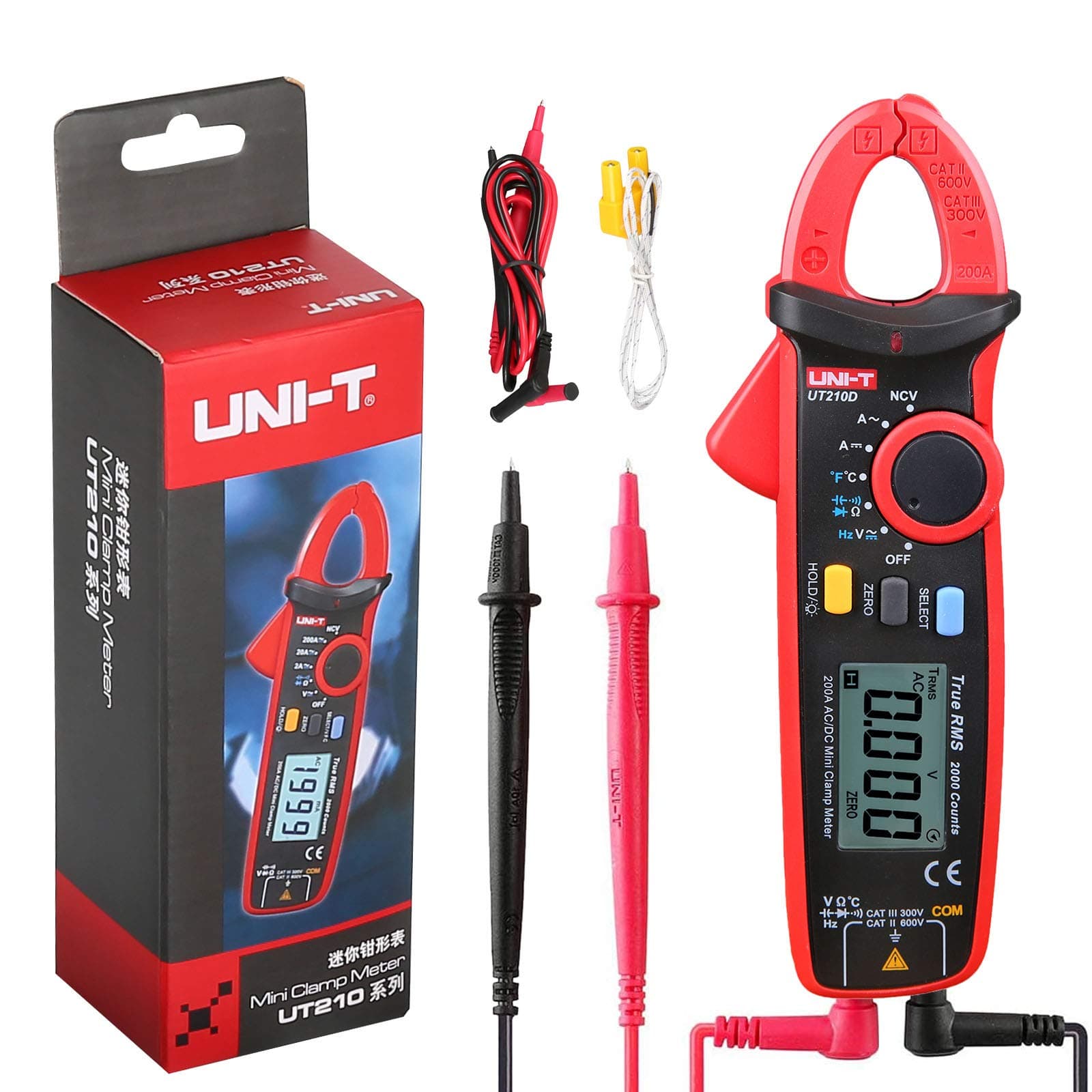 UNI-T UT210D Digital AC/DC Current Voltage Resistance Capacitance Clamp Meter