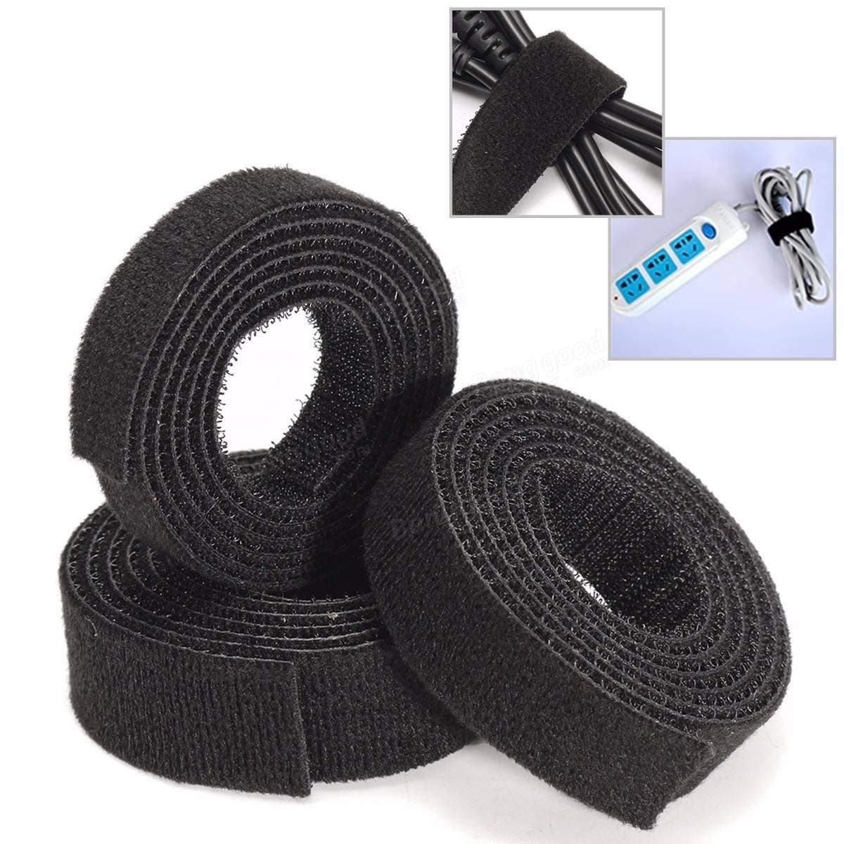 Aeoss Cable Straps 5 Roll Reusable Cable Ties Hook & Loop Nylon Fastening Tape Wire Organizer for Power Wire Management Self Gripping Cord Rope Holder