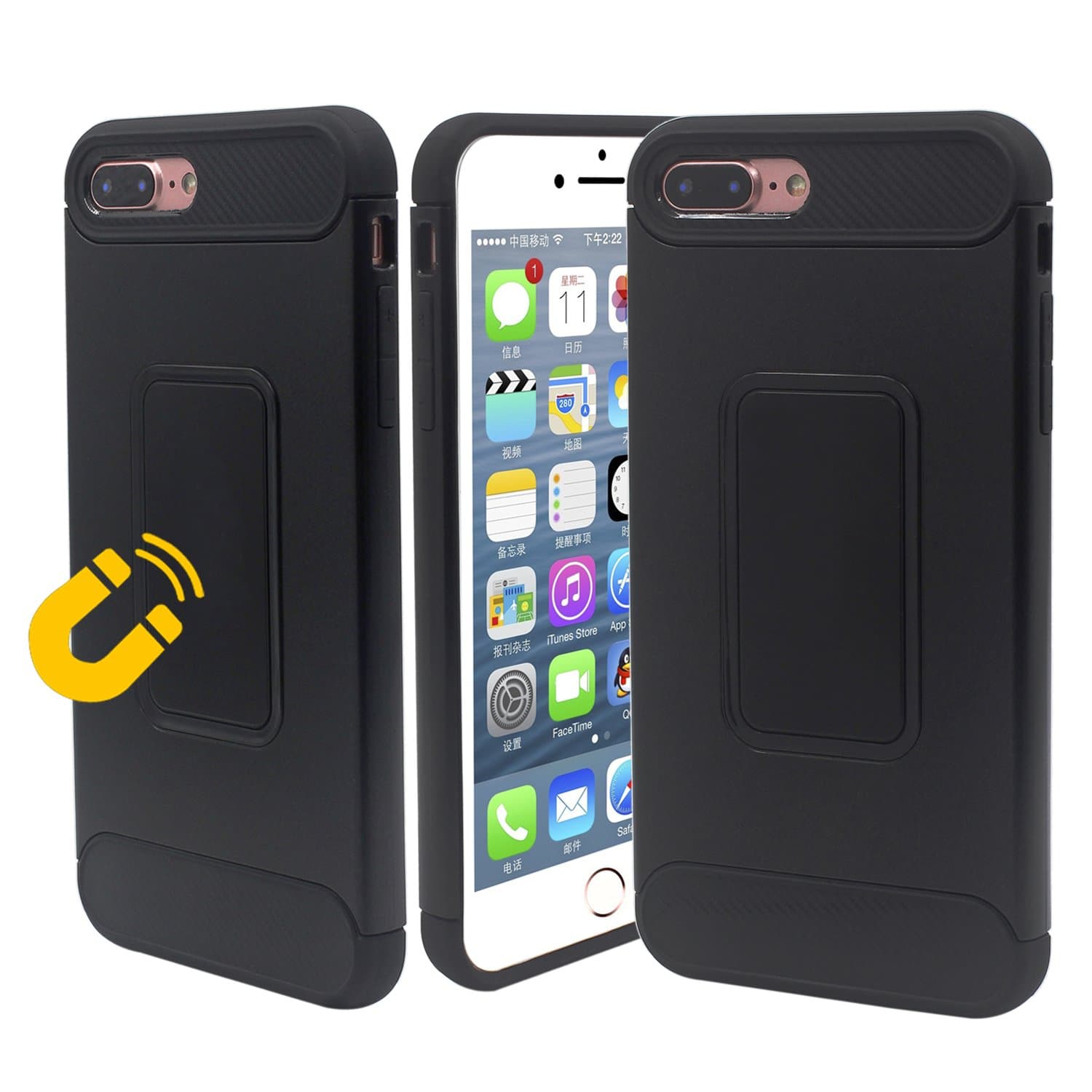 iPhone 7 Plus Case/iPhone 8 Plus case Generic Shockproof {Tough Armor case}Heavy Duty Protection Slim Protective (Rugged Dual Layer Corner Cushion case) for iPhone 7plus /iPhone 8 Plus (Black)