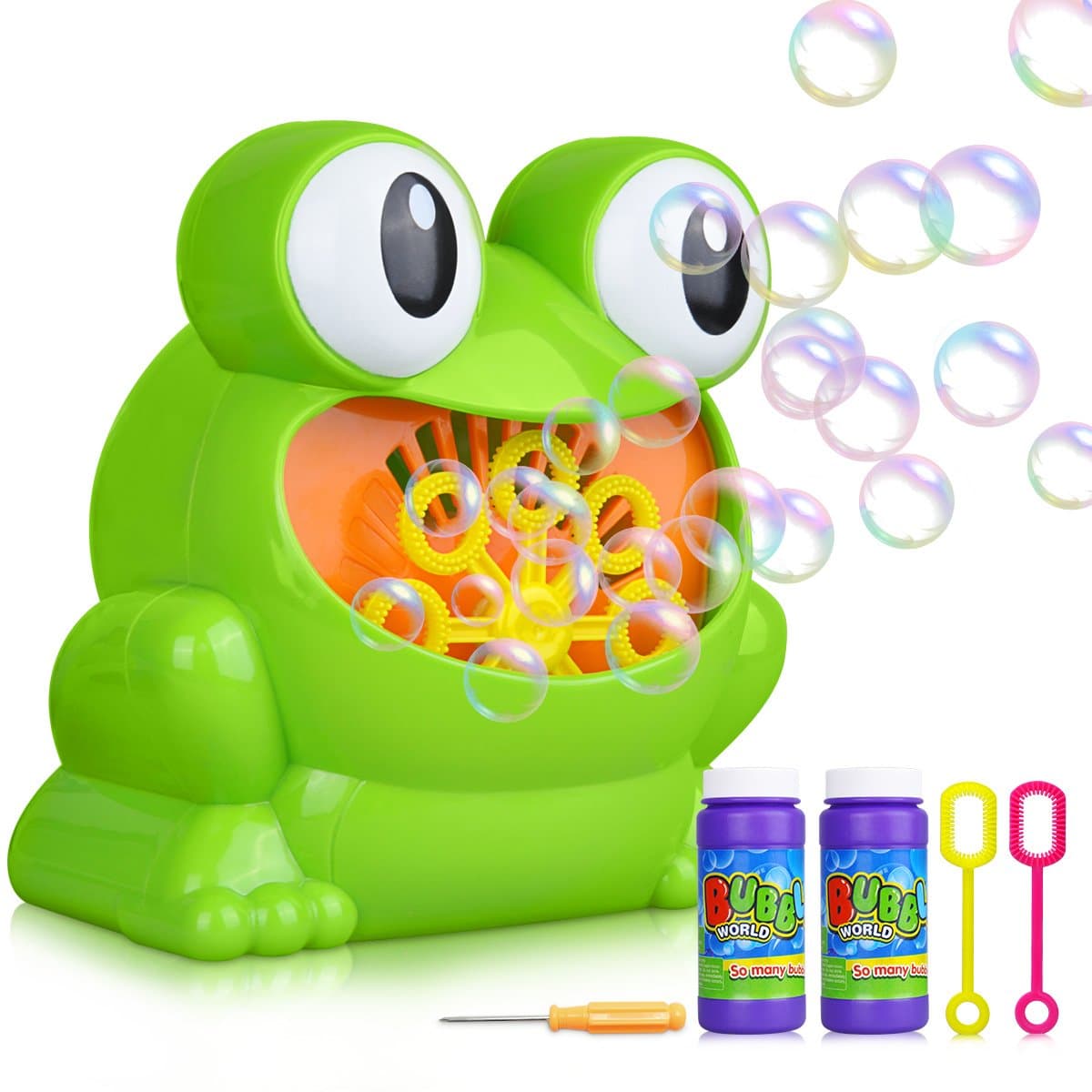 LOYO Bubble Machine, Automatic Frog Bubble Blower Machine Make Over 500 Bubbles per Minute for Kids Birthday Party, Wedding, Indoor and Outdoor Games