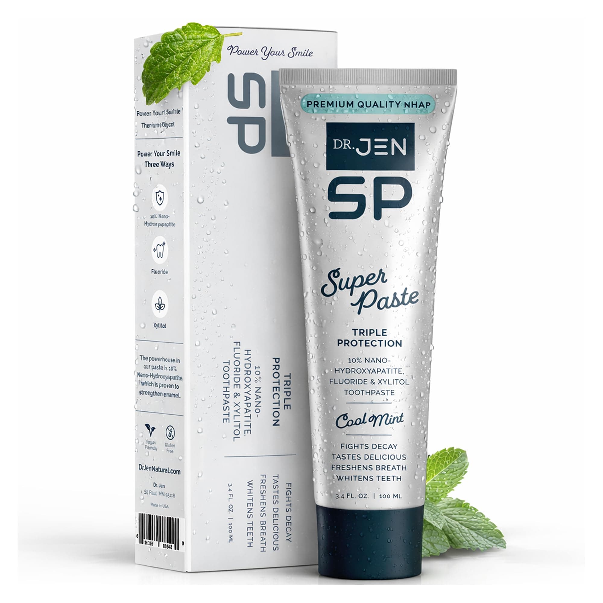 Banyce Dr. Jen Super Paste/Toothpaste with Fluoride + 10% Nano Hydroxyapatite Travel Toothpaste for Personal Care Products Teeth Whitening Toothpaste for Oral Care with Xylitol & Hydroxyapatite for