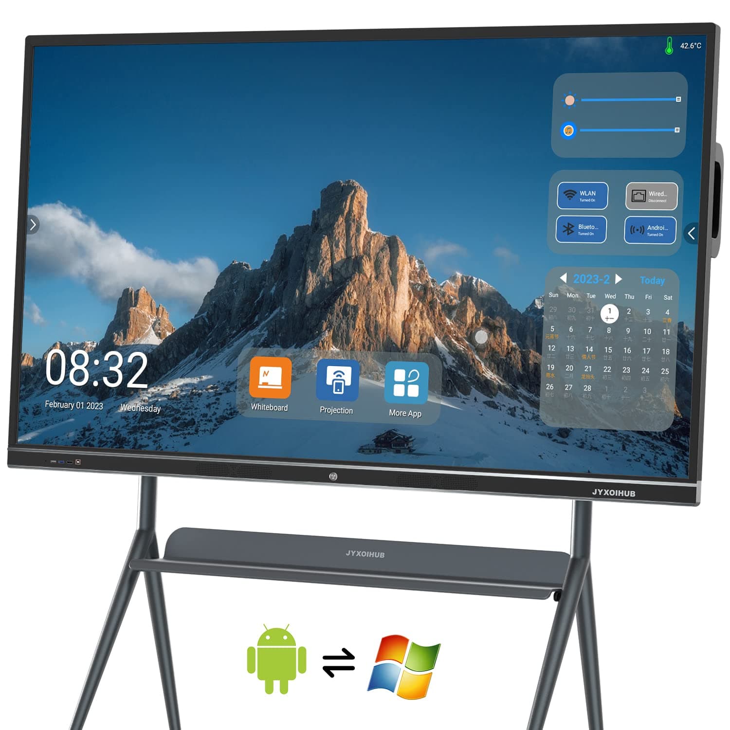 75 inch Interactive Whiteboard, 4K UHD Smartboard Touchscreen Display, Smart Whiteboard with Windows 10 & Android Ecosystem, Remote Collaboration Smart Board for Classroom and Businesses (75)