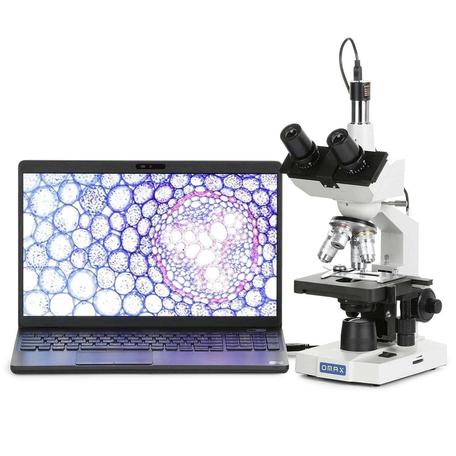 - OMAX - 40X-2500X LED Digital Trinocular Lab Compound Microscope with USB Camera and Mechanical Stage - M83EZ-C03S