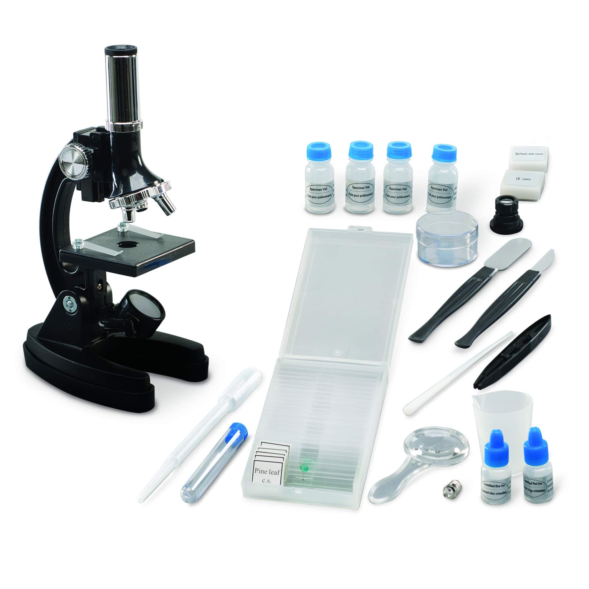 GeoSafari Micropro 48-Piece Microscope Set, Prepared Slides, Instruction and Activity Guide, Ages 8 and up, (48 pieces)