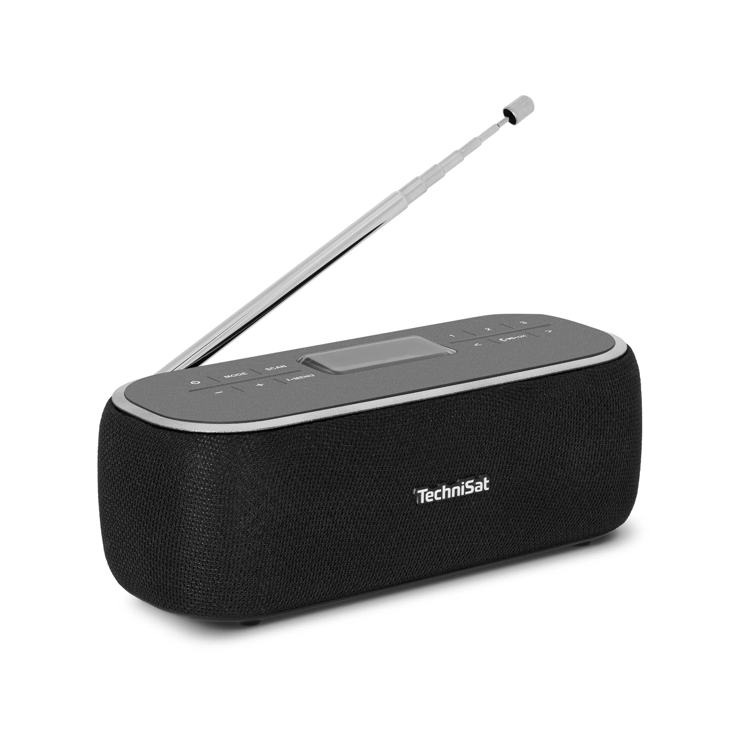 VIOLA BT 1 Portable Bluetooth Speaker with DAB+ Digital Radio (FM, DAB, Clock, Alarm Timer, Favourite Memory, LCD, Hands-Free Function, AUX-in, Battery, USB-C Charging Cable, 6W) Black/Grey