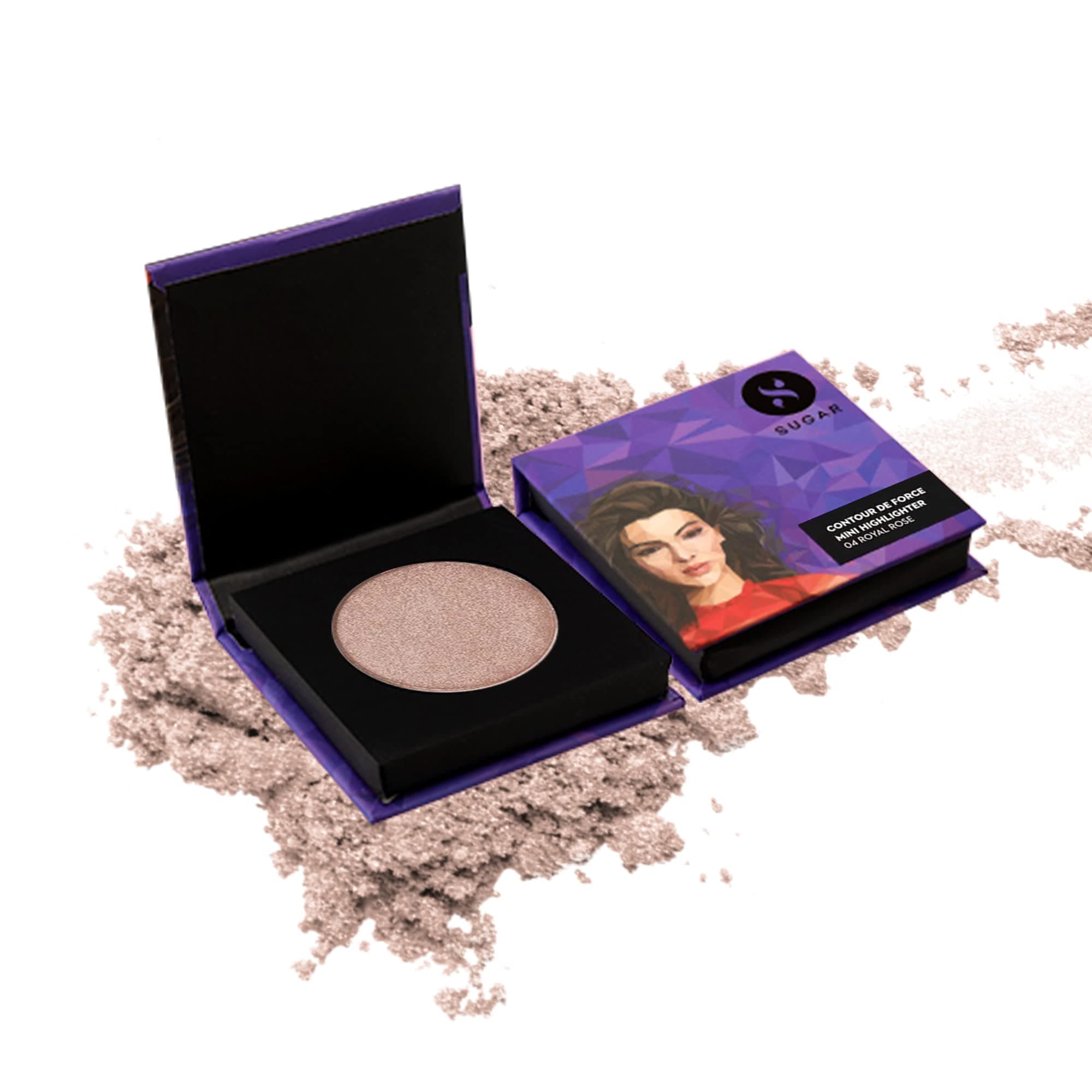 SUGAR Cosmetics Contour De Force Mini Highlighter - Lightweight, Easily Blendable, Illuminating Bronzer, Matte Finish 1 count (Pack of 1) 04 Royal Rose (Rosey Taupe)