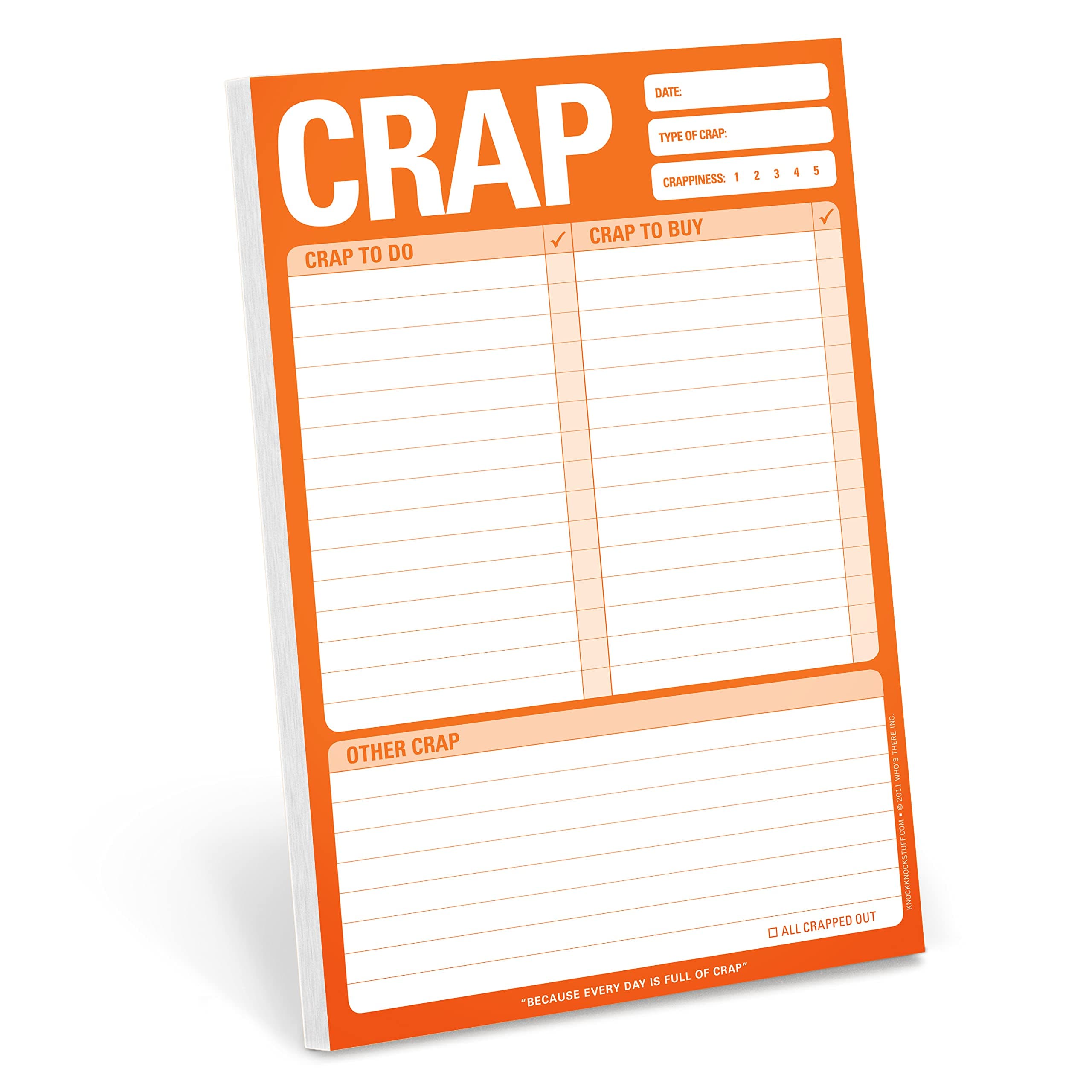 Knock Knock Crap Pad, To Do List Note Pad, 6 x 9-inches