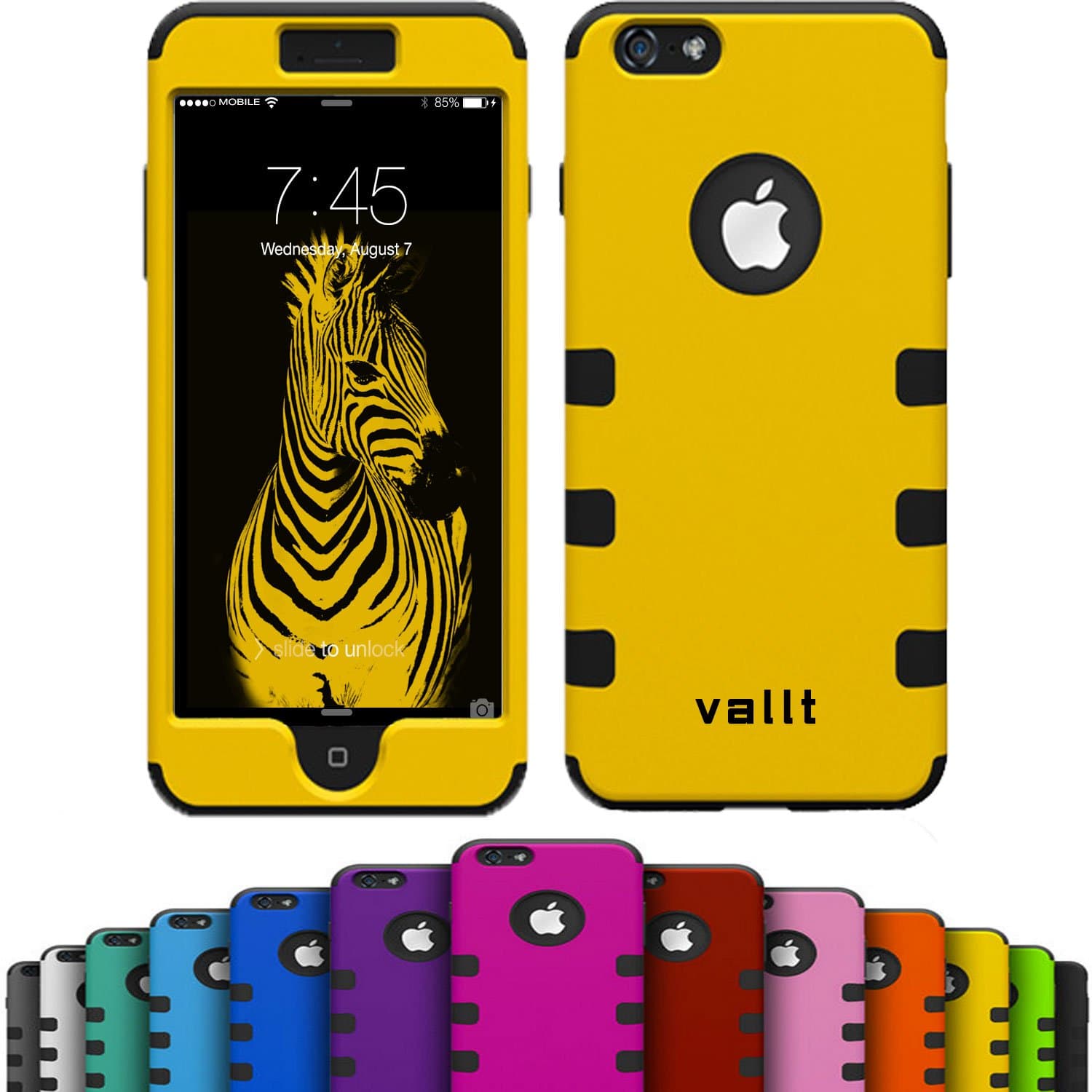 iPhone 6s / 6 Case (4.7 Inch) Dual Layer Armor Hard / Soft Heavy Duty Impact Resistant Shock Absorbent Drop Protective Cases By Vallt Cover For Apple I Phone - Lifetime Guarantee (Yellow)