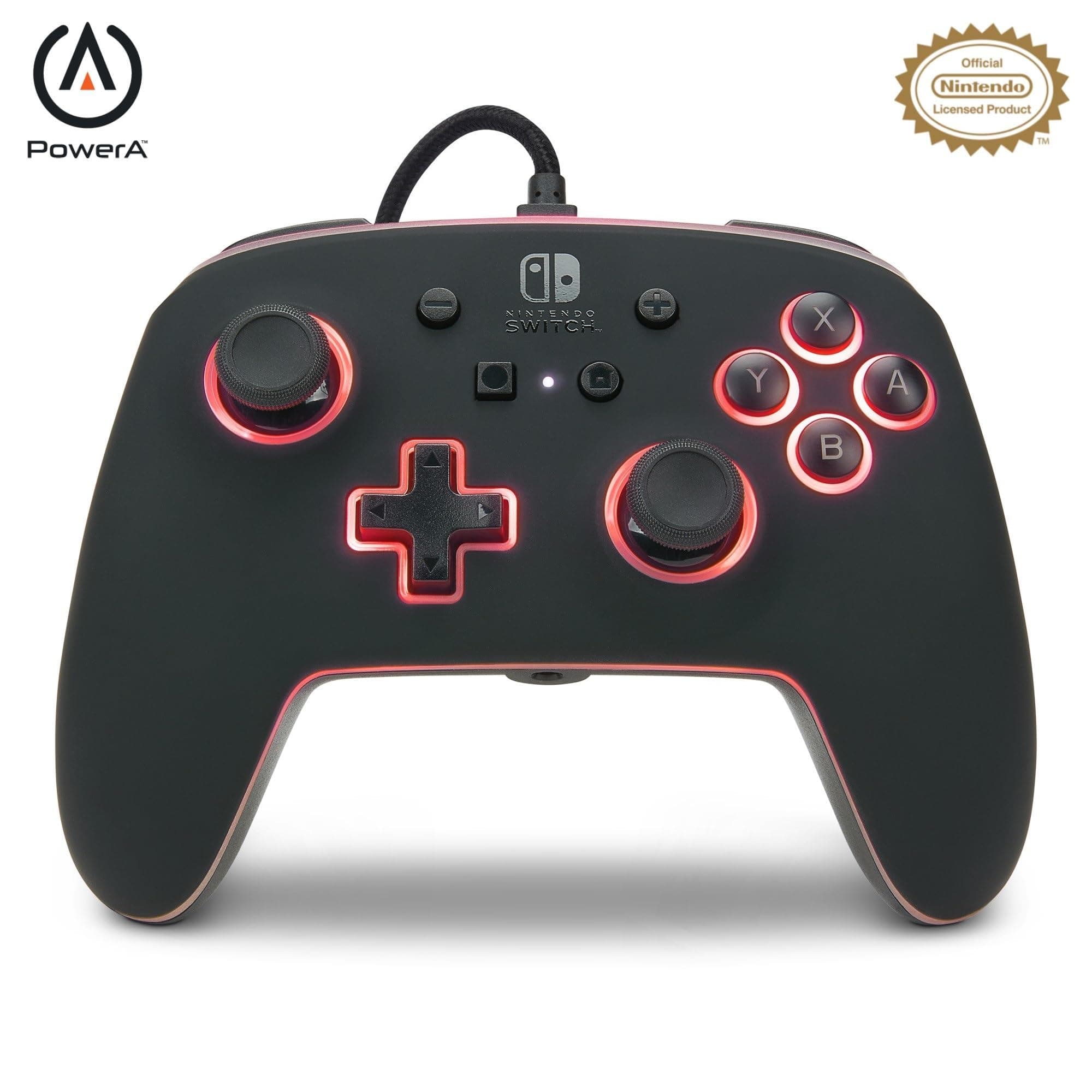 PowerA Enhanced Nintendo Switch and Switch 2 Wired Controller - Spectra, 8 Colors LED, Detachable 10ft USB Cable, 3.5mm headphone jack, Officially Licensed