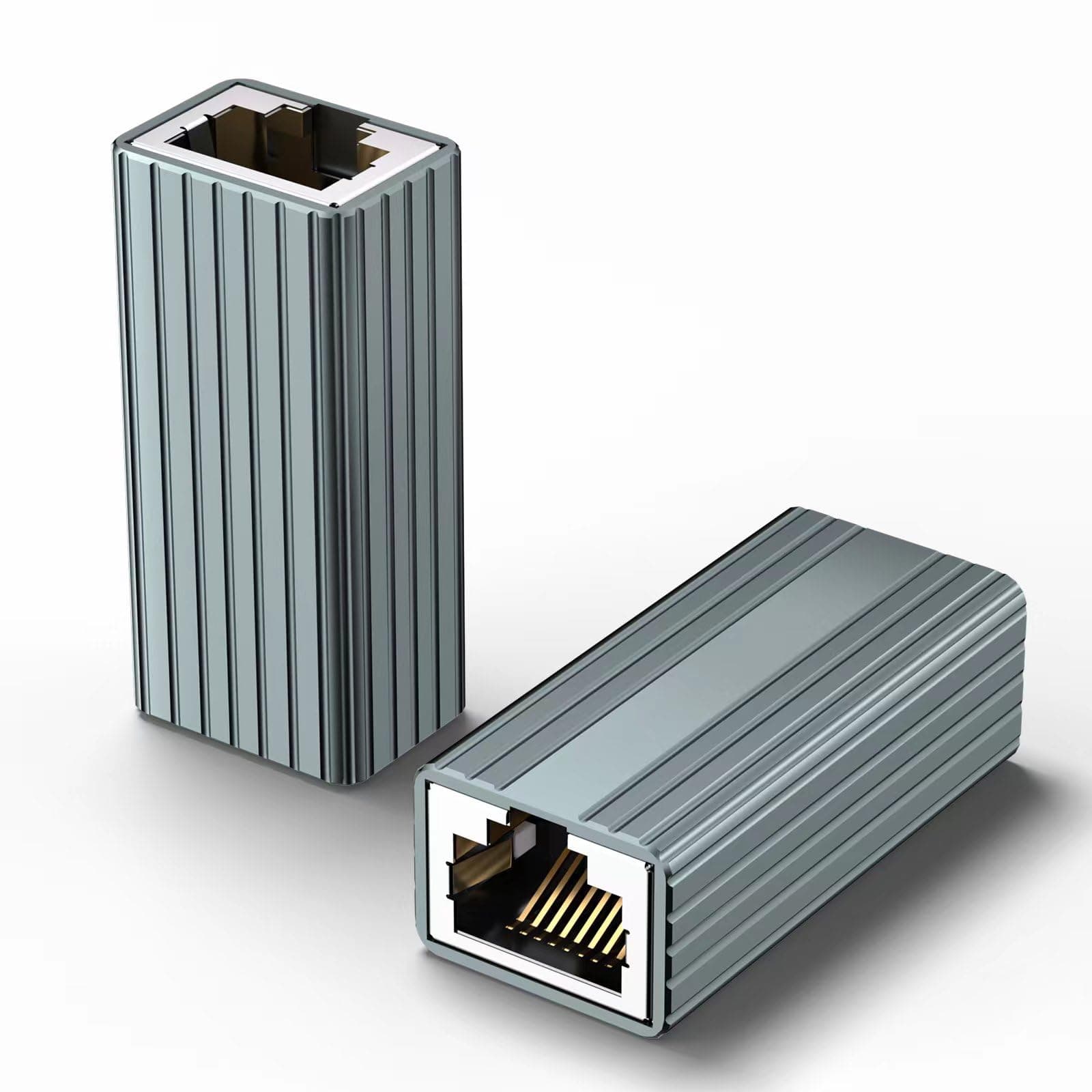 Ethernet Extender 10Gbps, 2 Pack Ethernet Coupler for Cat8 Cat7 Cat6 Cat5 Cable, 328ft Long Distance Extend, Aluminum Alloy Shell