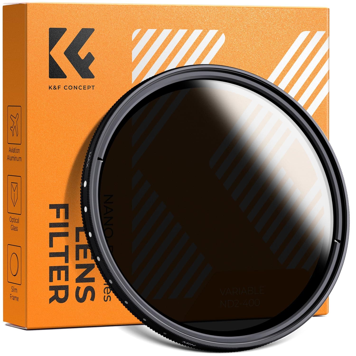77mm Variable ND2-ND400 ND Lens Filter (1-9 Stops) for Camera Lens, Adjustable Neutral Density Filter with Microfiber Cleaning Cloth (B-Series)