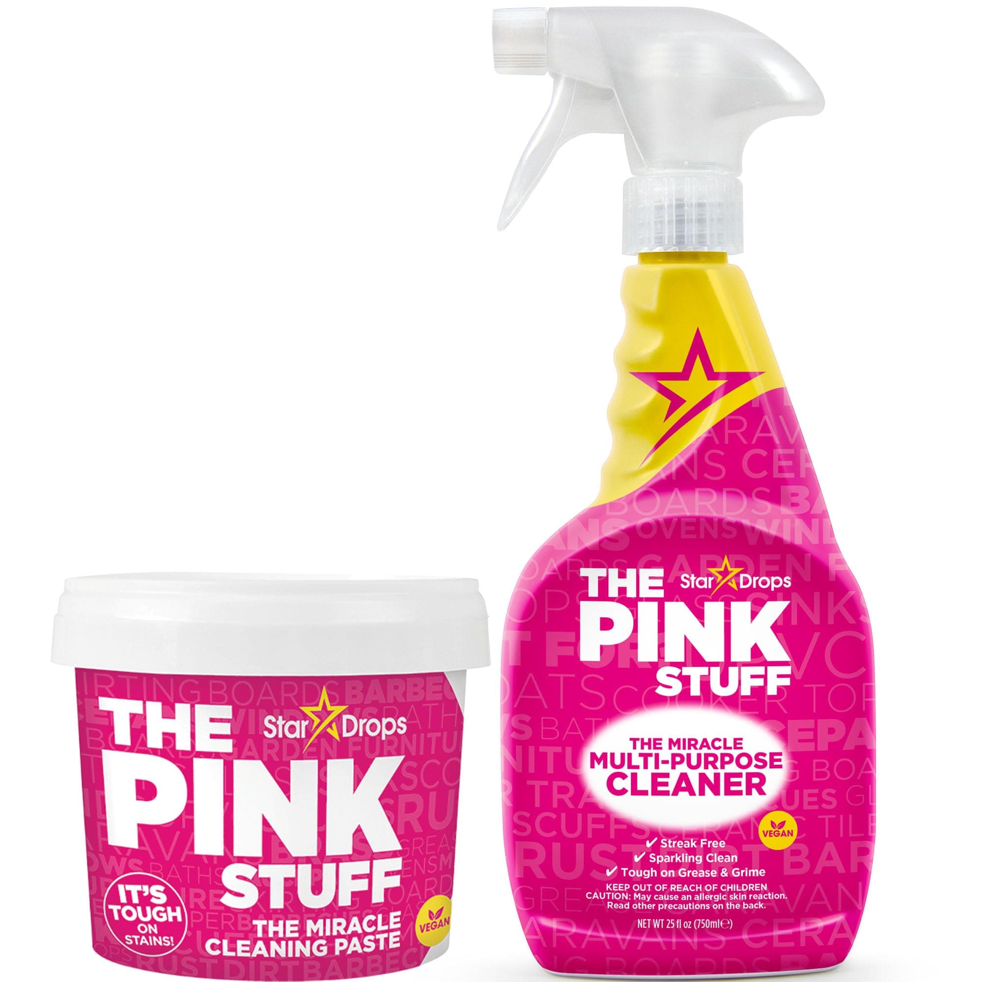 The Pink Stuff - The Miracle Cleaning Paste and Multi-Purpose Spray 2-pack Bundle (1 Cleaning Paste, 1 Multi-Purpose Spray)