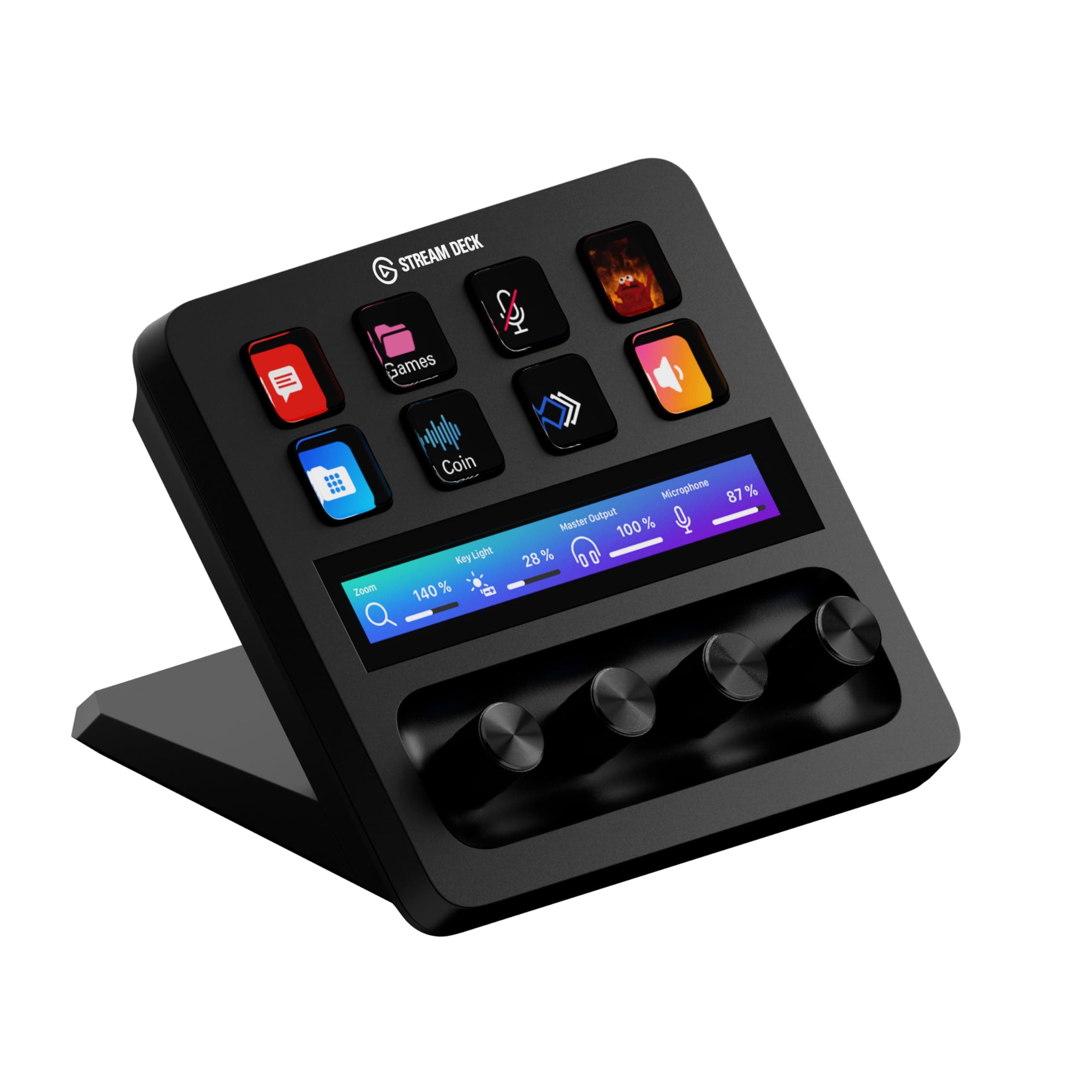 Elgato Stream Deck +, Audio Mixer, Production Console and Studio Controller for Content Creators, Streaming, Gaming, with customizable touch strip dials and LCD keys, works with Mac and PC