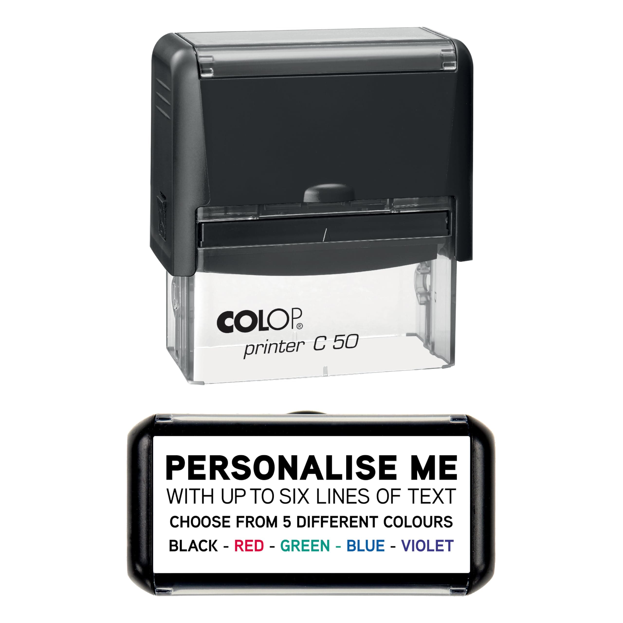 70 x 30mm - Premium Personalised Custom Made Self-Inking Business Company Address Rubber Ink Stamp - Up to 6 Lines of Customised Text