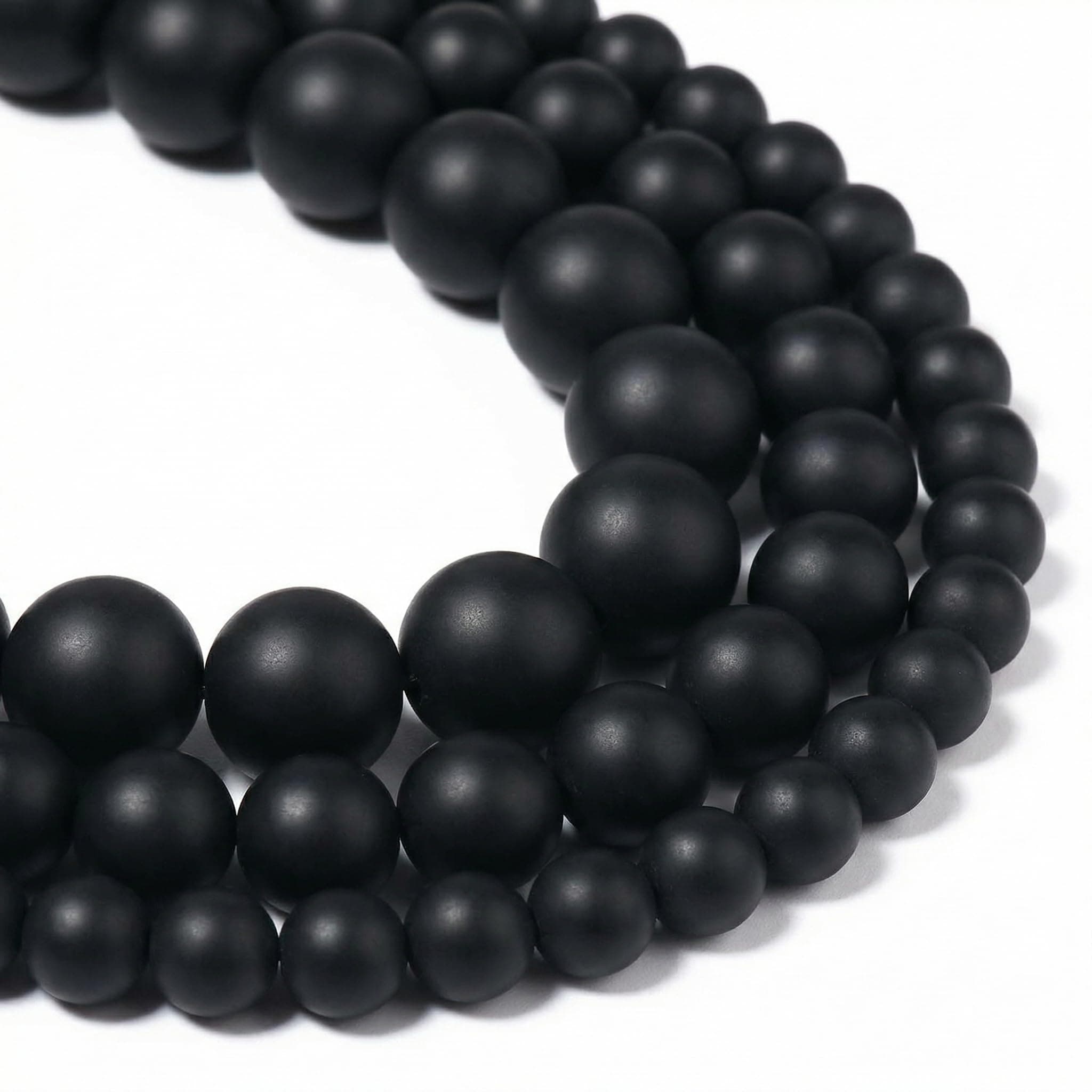 Yochus 45pcs Black Matte Onyx Agates Beads,8mm Healing Power Natural Stone Round Loose Beads for Jewelry Making Earring Necklace DIY Crafts