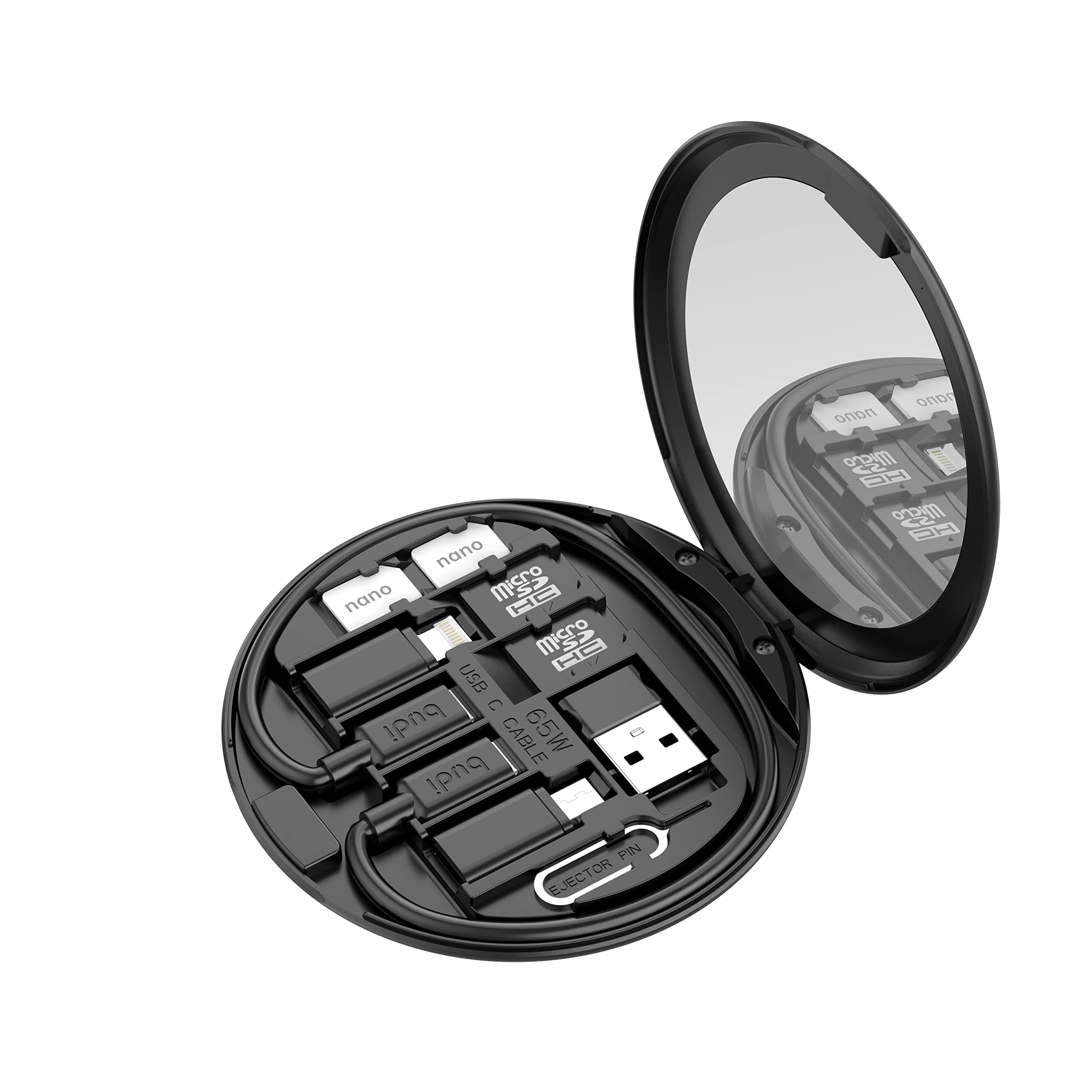 BUDI USB Type C Cable and 6 Types USB Adapter Combination Set, Mini Mirror SD...