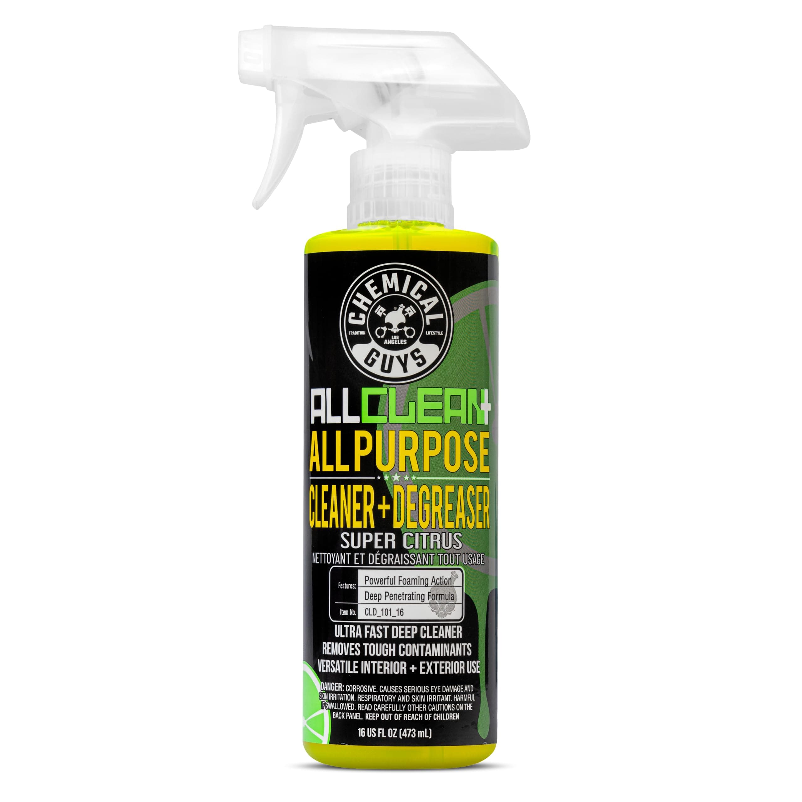 Chemical Guys CLD_101_16 All Clean+ Citrus Based All Purpose Super Cleaner, Safe for Cars, Trucks, SUVs, Motorcycles, RVs & More, 16 fl oz, Citrus Scent