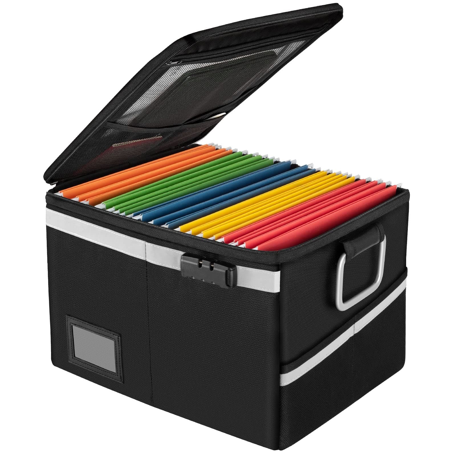 Fireproof Document Bag, File Organizer Bags with Lock, Multi-Layer Portable Filing Storage Home Office Travel Safe for Important File Passport Certificates Legal Documents