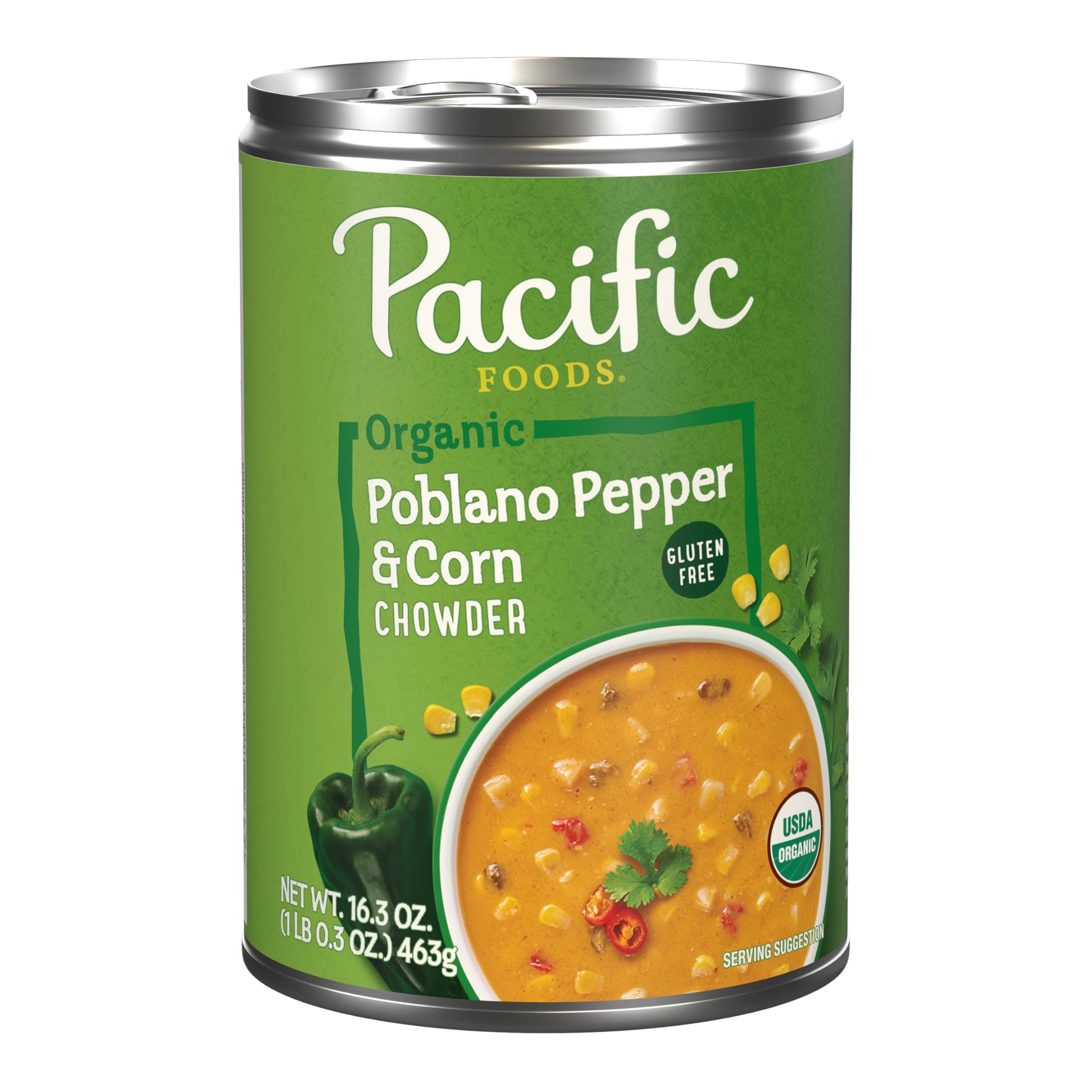 Organic Poblano Corn Chowder, 16.5 Ounce Can
