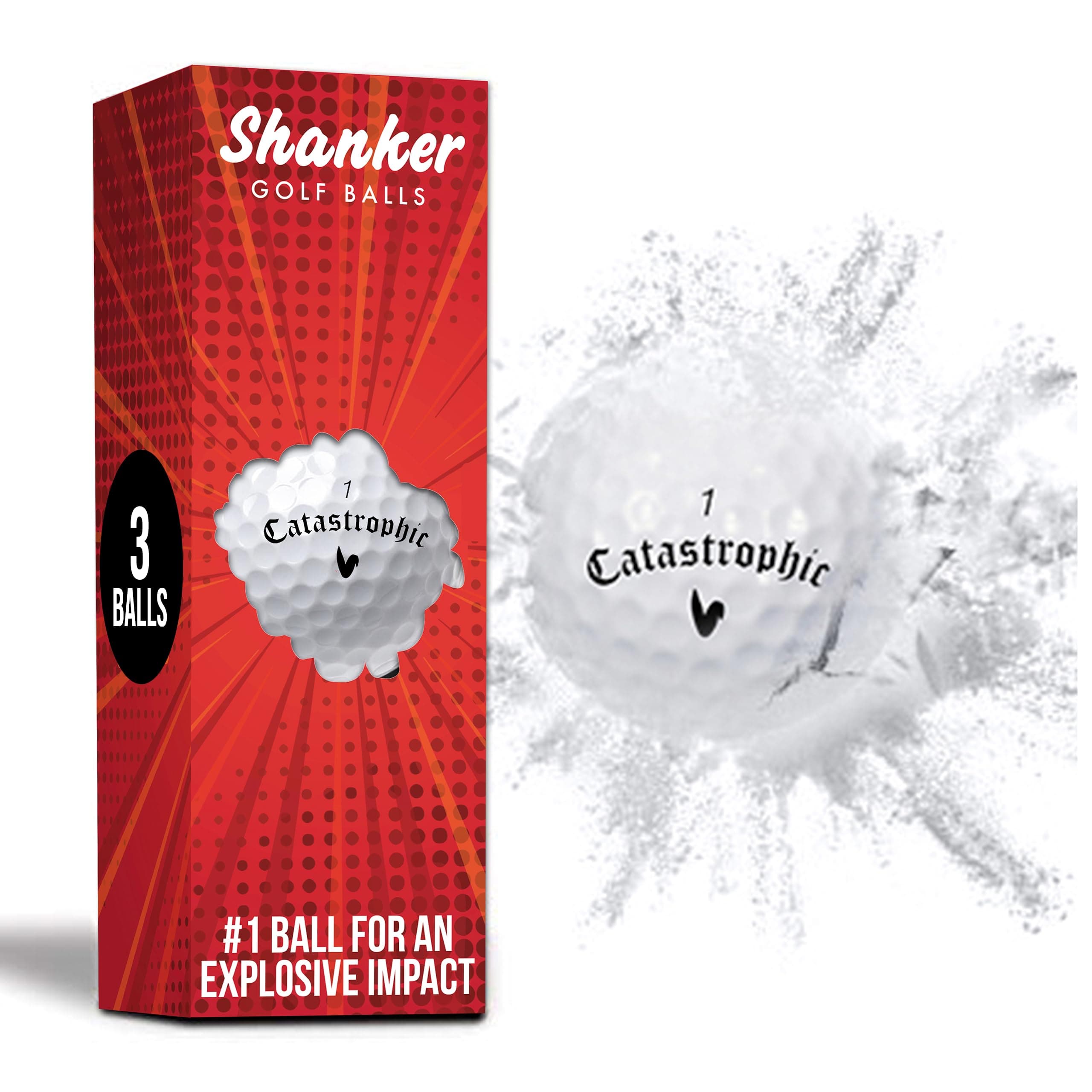 Exploding Balls - Prank Balls That Explode on Impact - Funny Joke for Golfers (Sleeve of 3, Novelty)