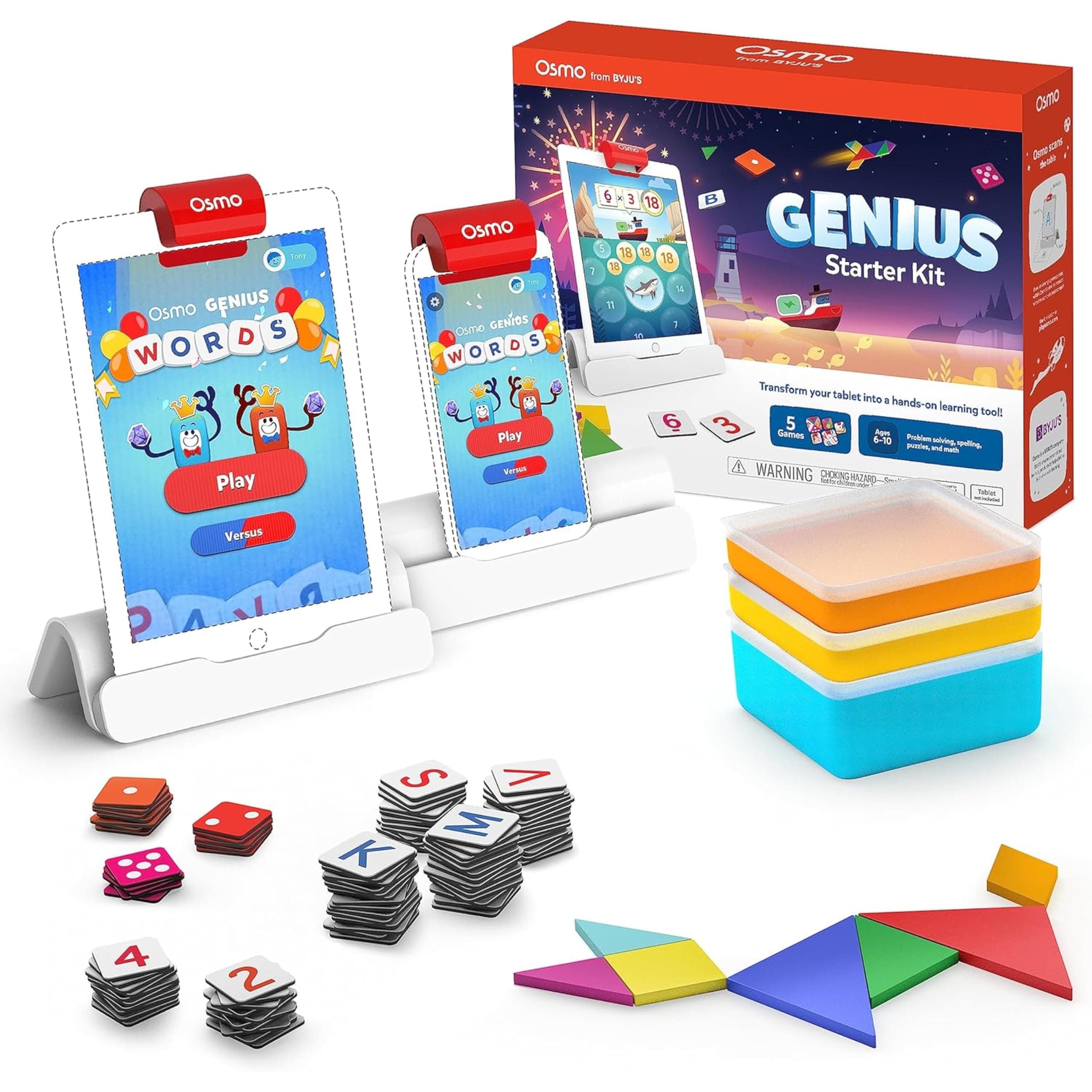 Genius Starter Kit for iPad - Includes 5 Games (Latest Version) - Ages 6-10 - Math, Spelling & STEM - Educational Toy for Boys & Girls (Base Included)