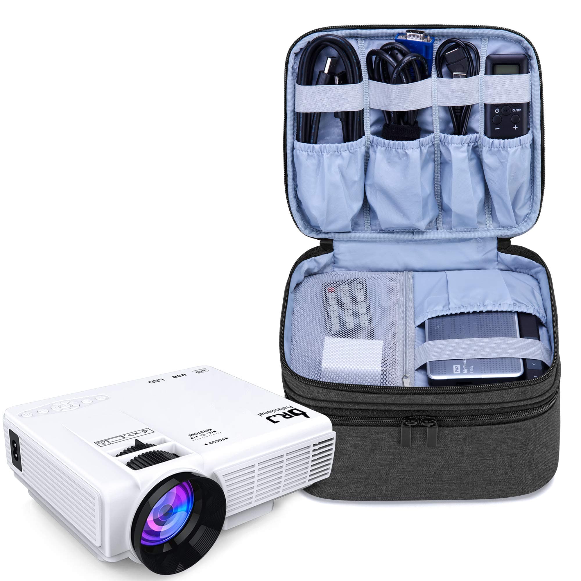 LUXJA Carrying Bag Compatible with DR.J Mini Projector, Portable Case for Mini Projector and Accessories, Black