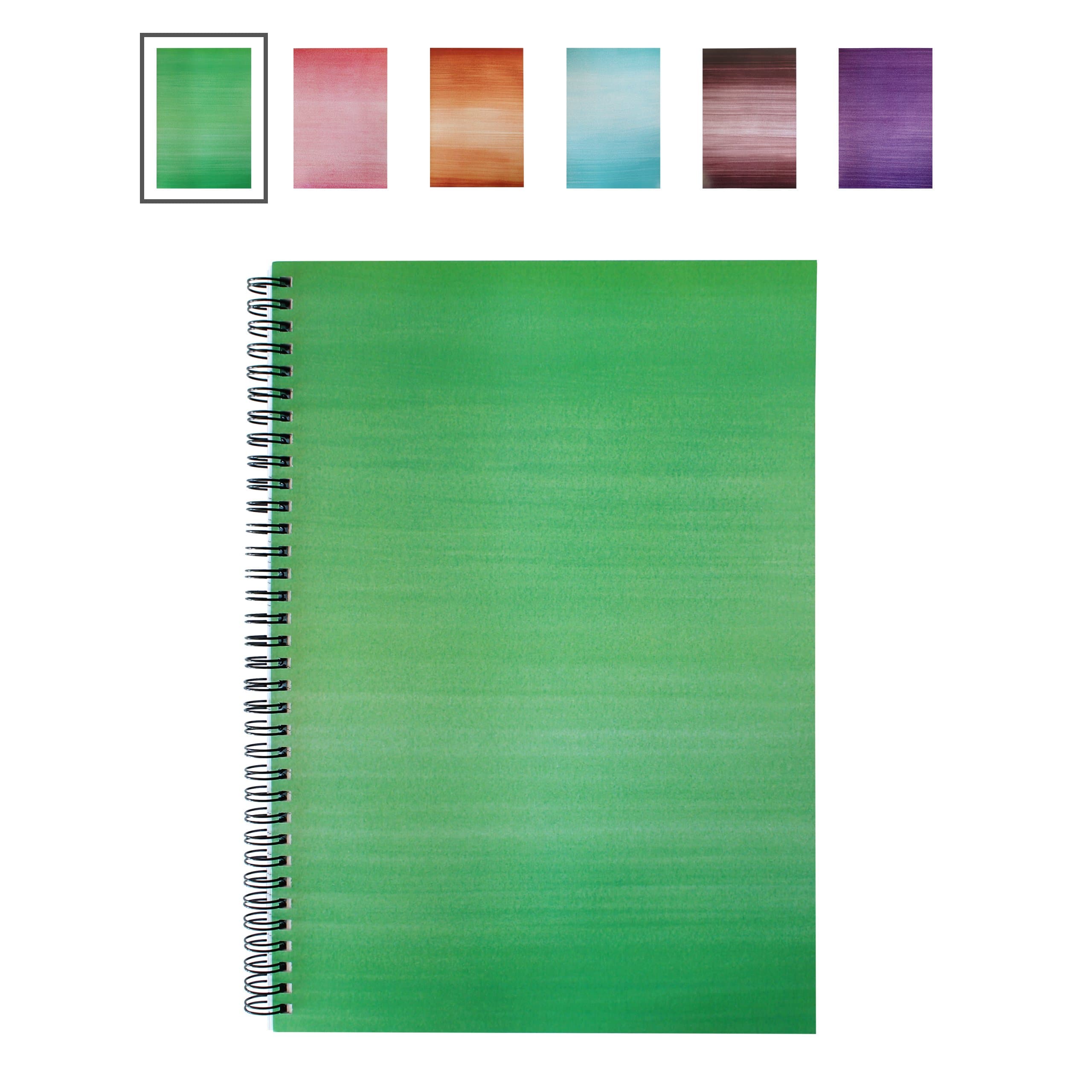 A4 Notebook HARDBACK - Lexy Notes Modern Spiral Wirebound Notebook - Single Book (Apple Green)