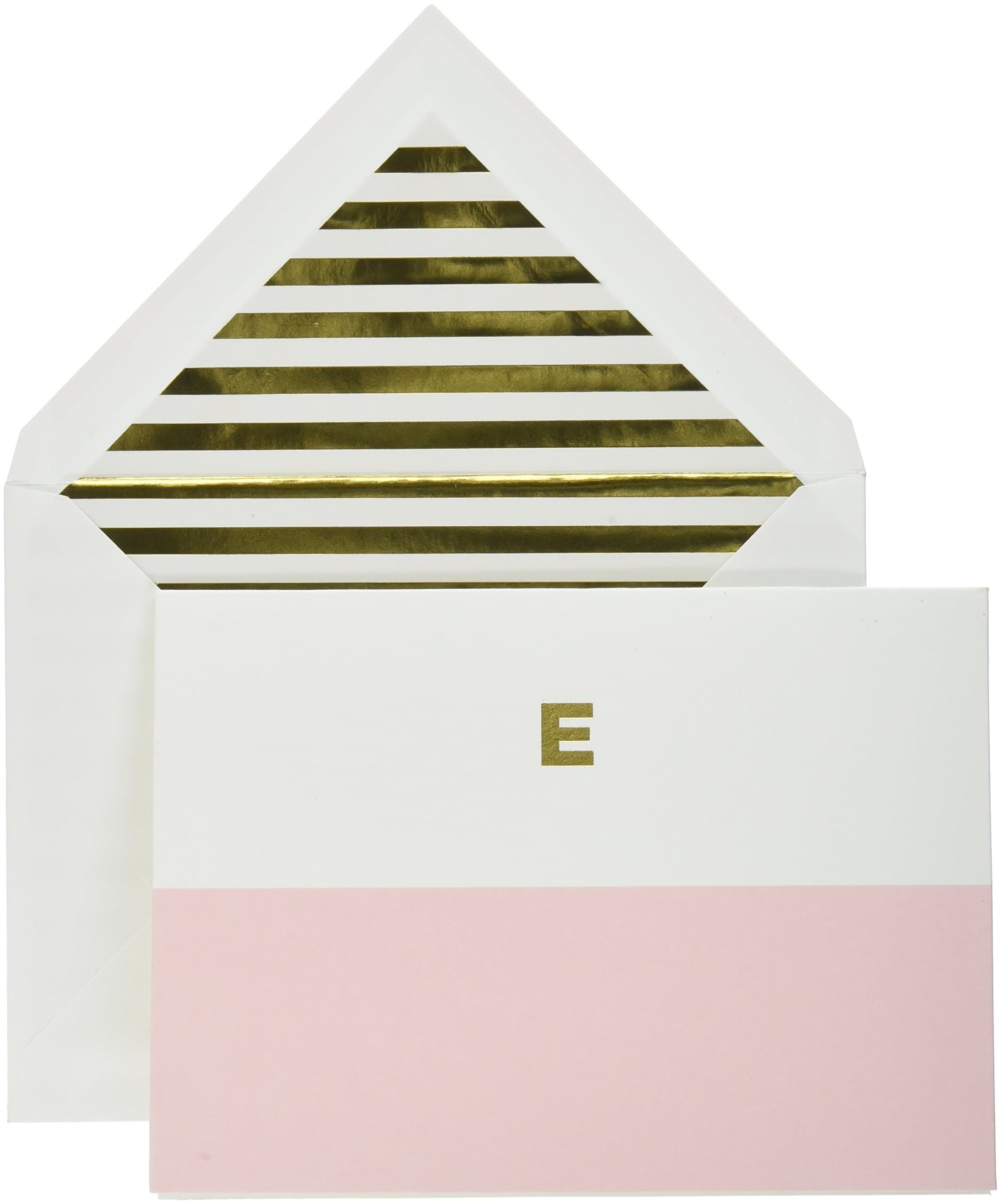 Kate Spade Dipped Initial Fold over Notes, E, Blush (1740E)