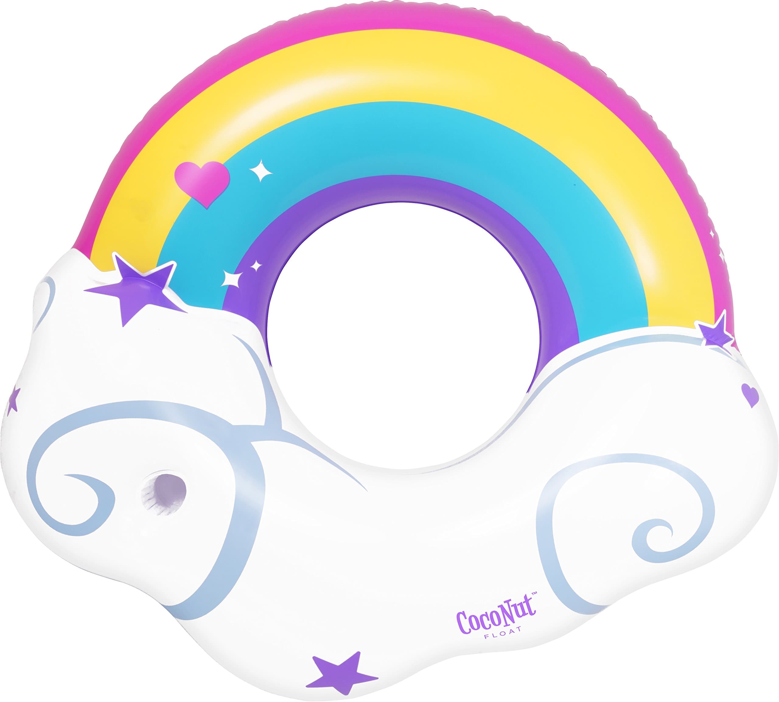 Kangaroo Inflatables Giant Pool Float Rainbow Cloud with Cup Holder