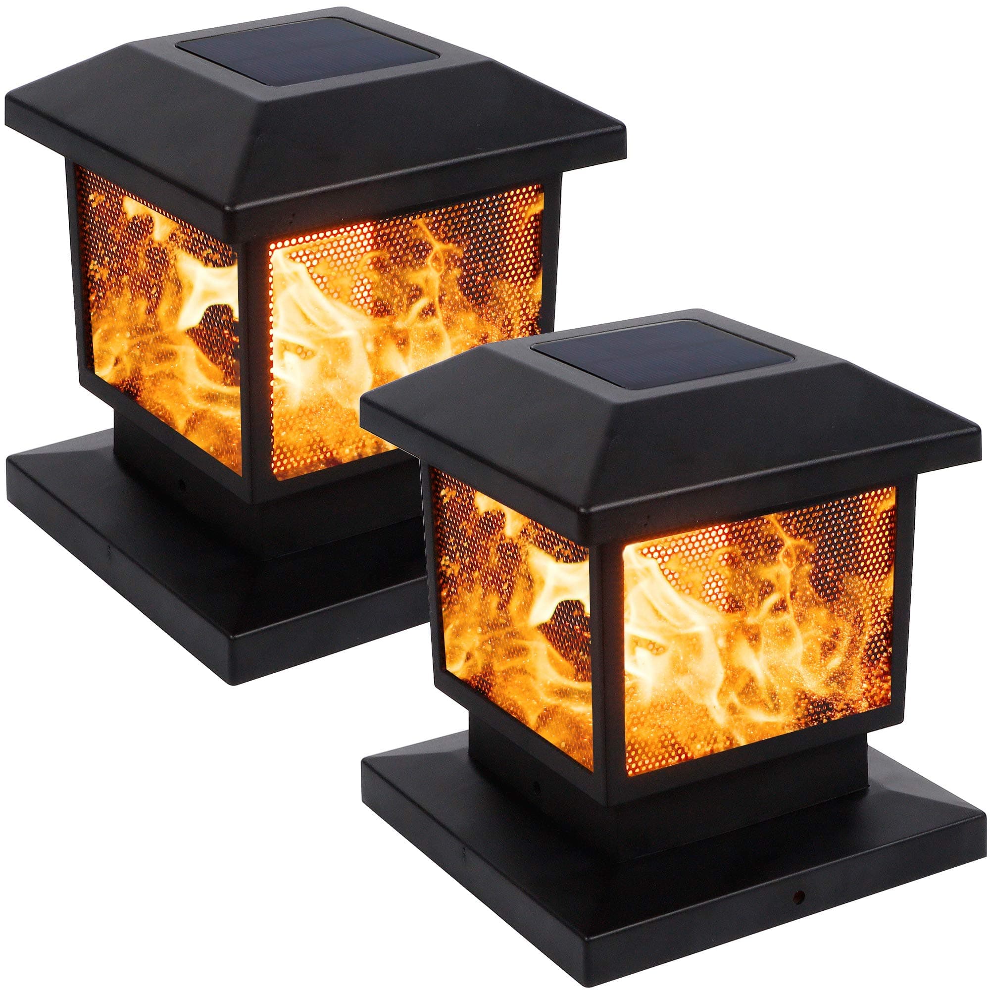 Solar Flame Post Lights