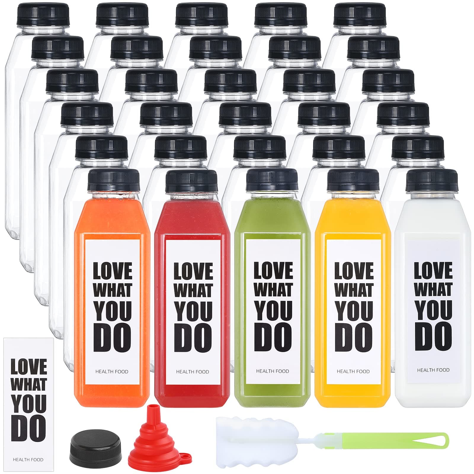 30 Pack 16oz Empty PET Plastic Juice Bottles