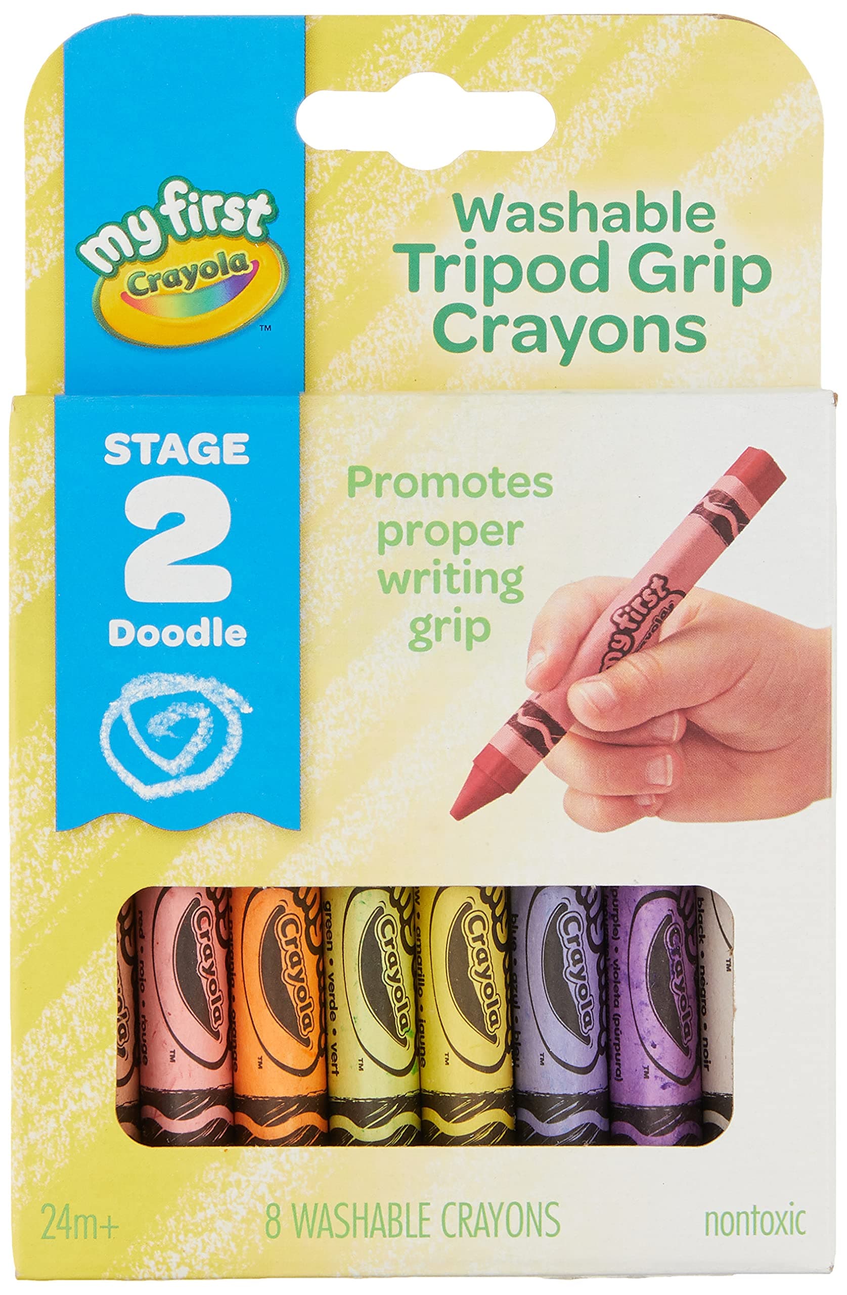 CRAYOLA Crayons Tripod Grip 8/PKG, Assorted, One Size