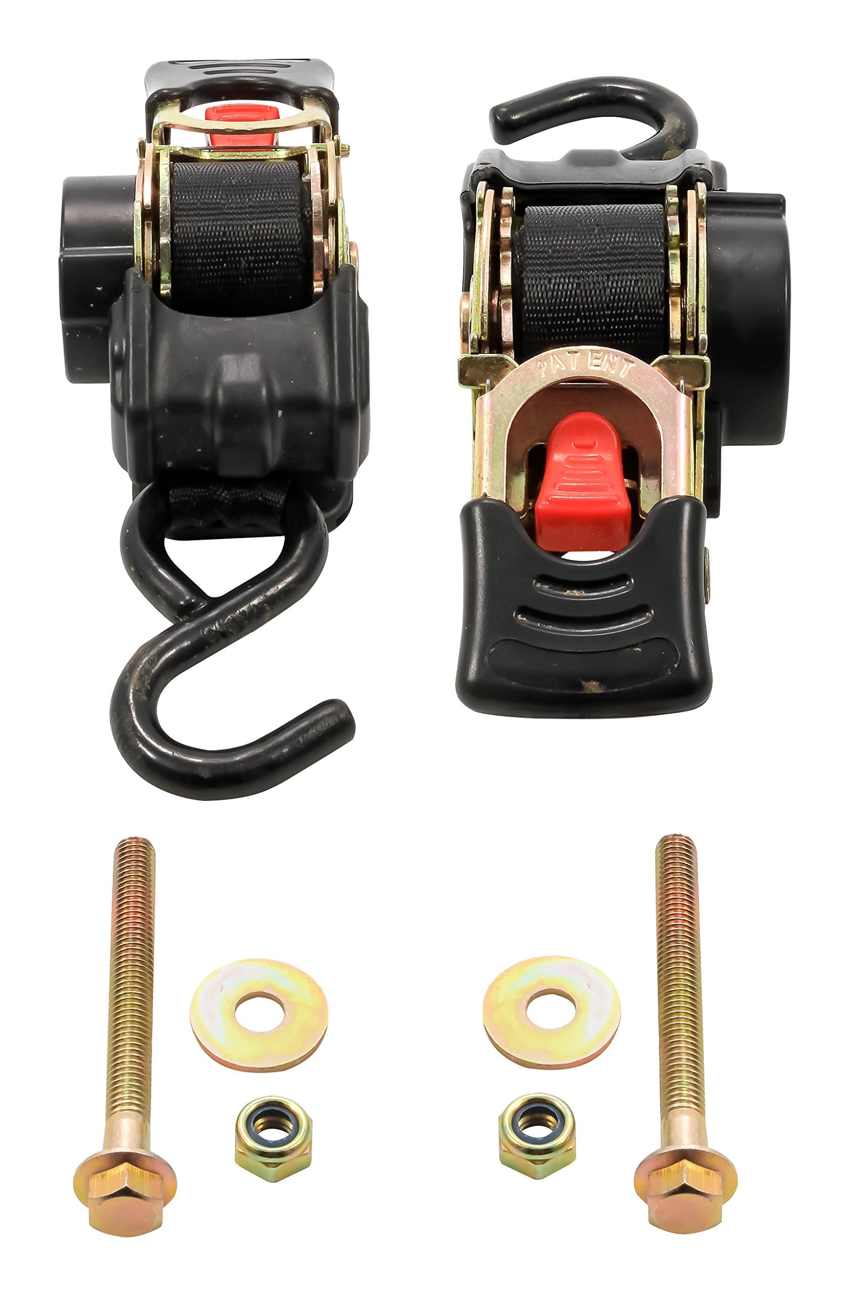 Camco Retractable Transom Tie Down Strap - Secures Your Boat While Traveling |Bolt-On Design |1,500 lb. Break Strength | Measures 1” W, 5 ½ ’ L |Durable & Corrosion Resistant Design - (50032)