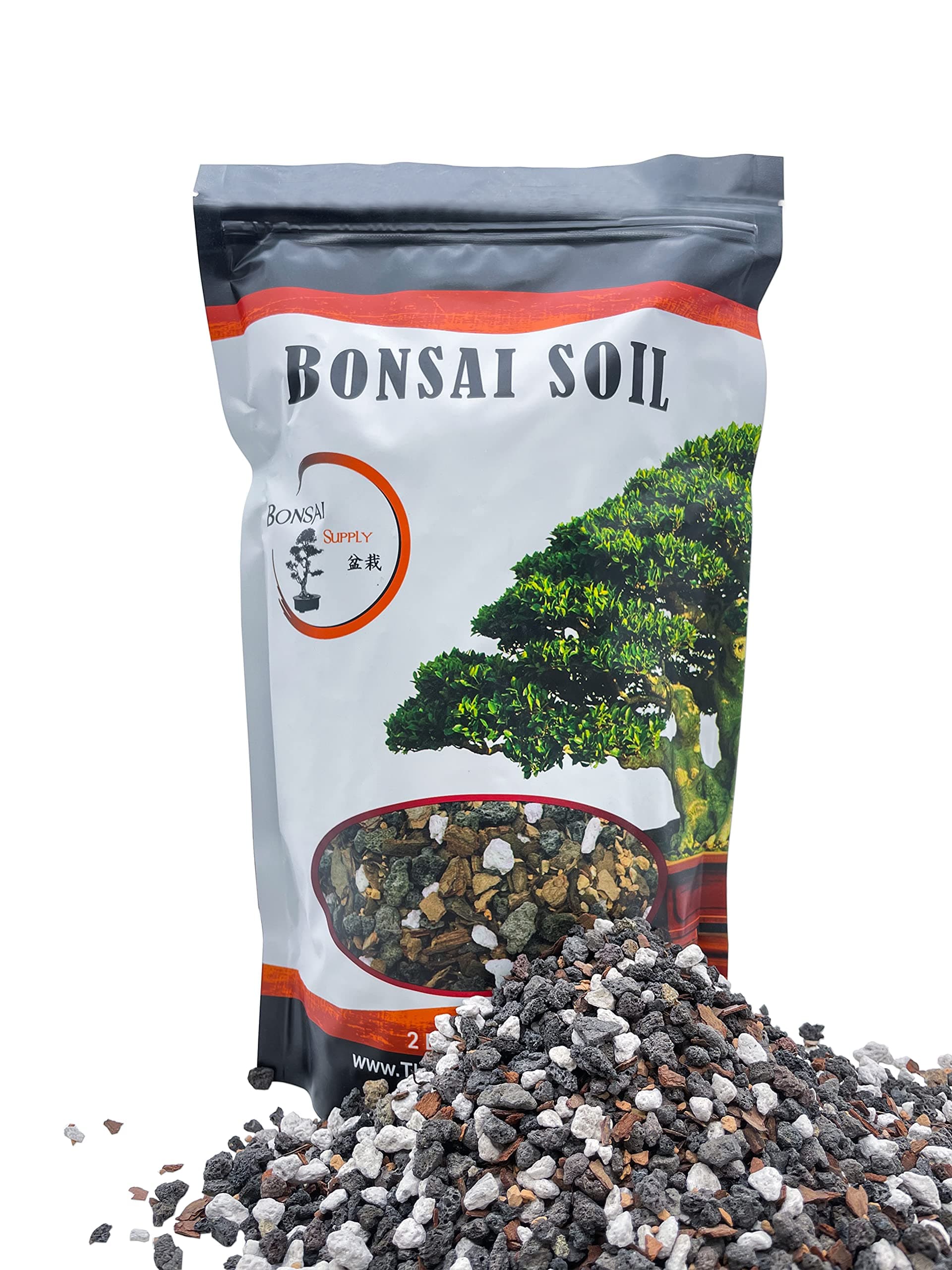 Bonsai Soil All Purpose Mix | Fast Draining Pre Blend (2 Quart Bag) Plant | Pumice, Lava, Calcined Clay and Pine Bark ● Potting Pre Mixed Bonsai Plant Soil Mixture By The Bonsai Supply