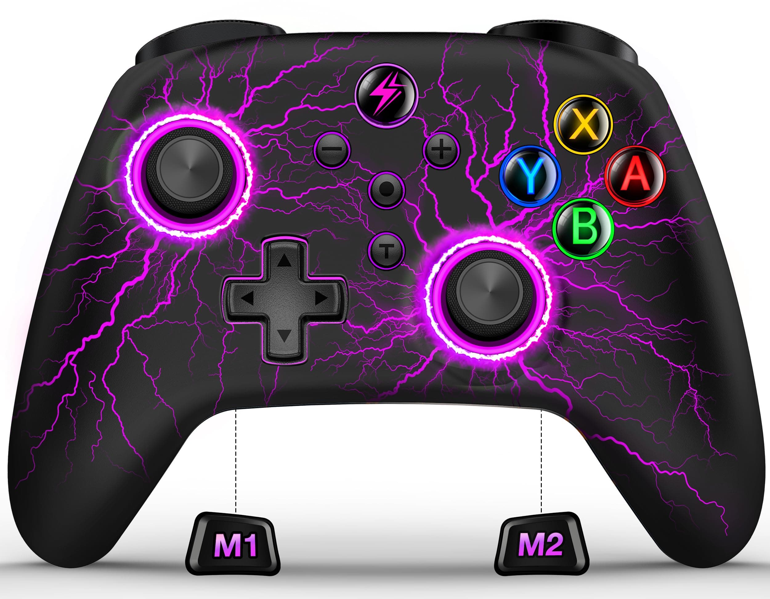 Svetaecho Wireless Switch Pro Controller For Nintendo Switch Controller/Switch Lite/Switch Oled,Led Light Multi-Platform Windows Pc Ios Android Switch Gamepad Remote With Cool Rgb/Programmable