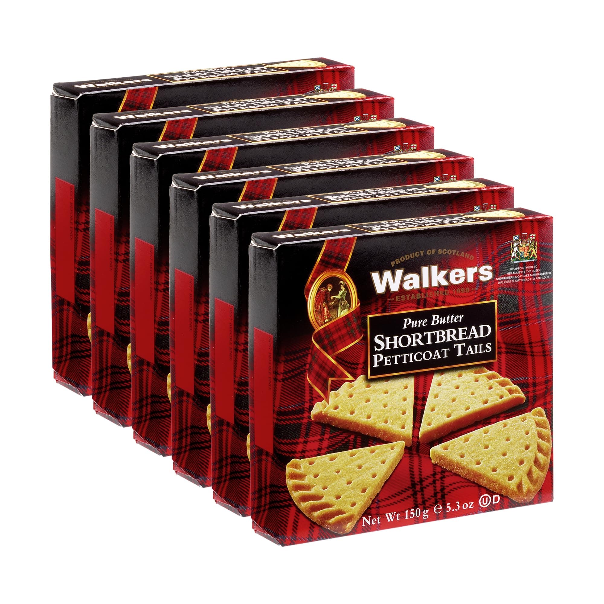 Shortbread Petticoat Tails Cookies, Pure Butter Shortbread Cookies, 5.3 Oz Box (Pack of 6)