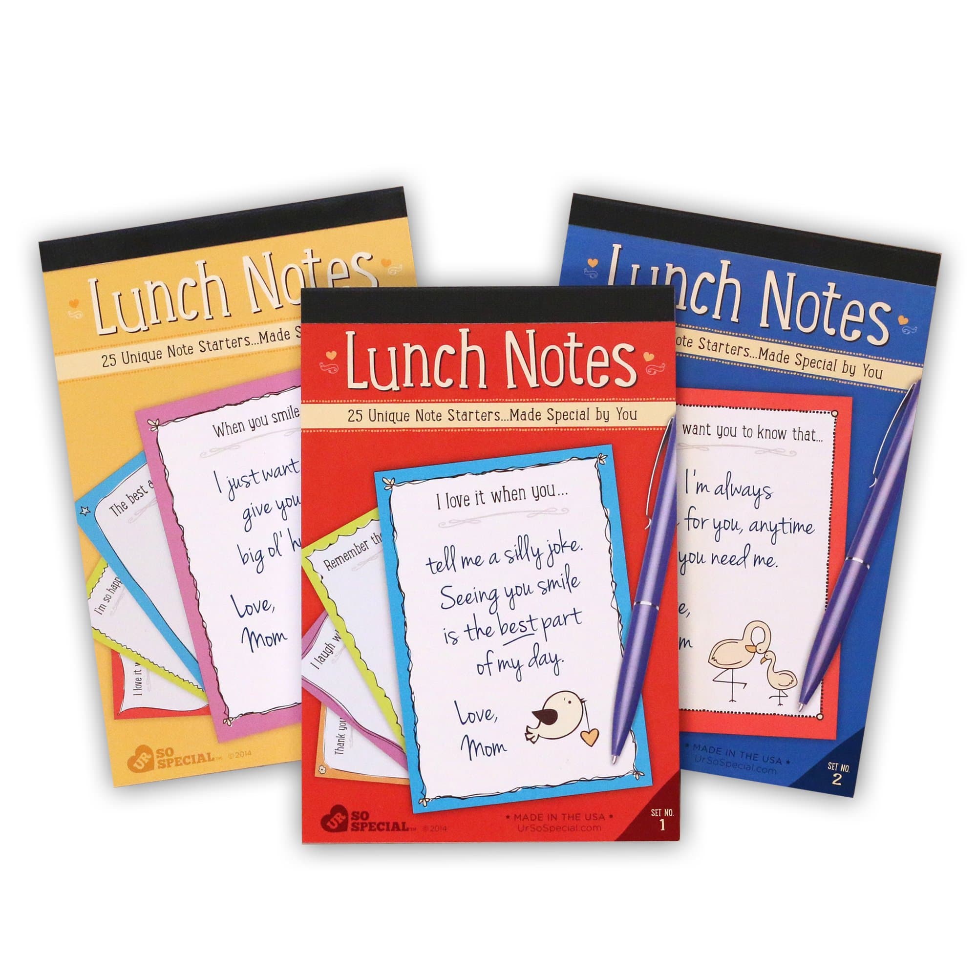 Lunch Notes: 75 Lunch Box Notes for Kids - each with a unique note starter - send a love note from mom