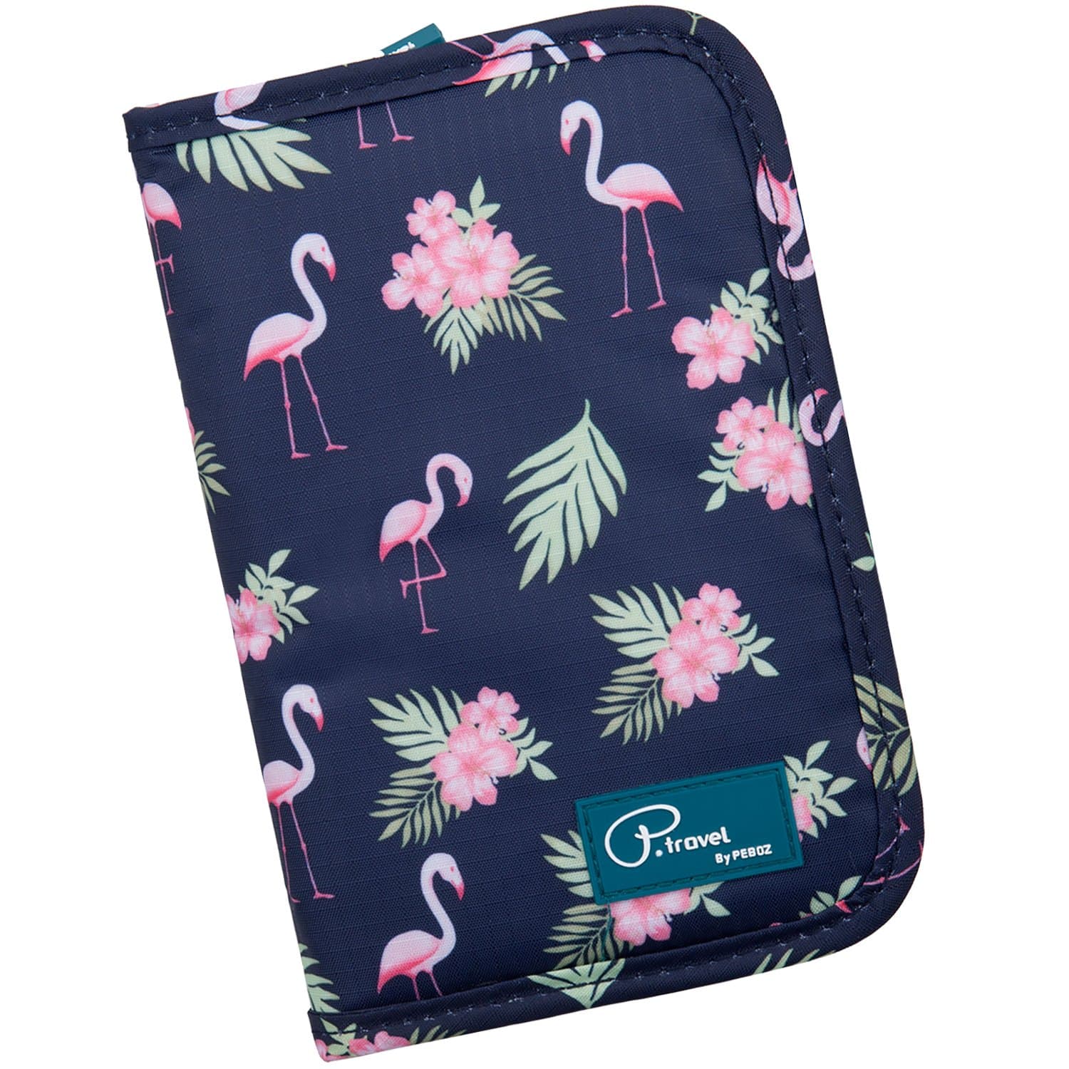 Family Passport Holder Document Organizer, Waterproof Flamingo Print Travel Wallet Purse Ticket Credit ID Card Cash Pouch Holiday Money Bag for Men Women