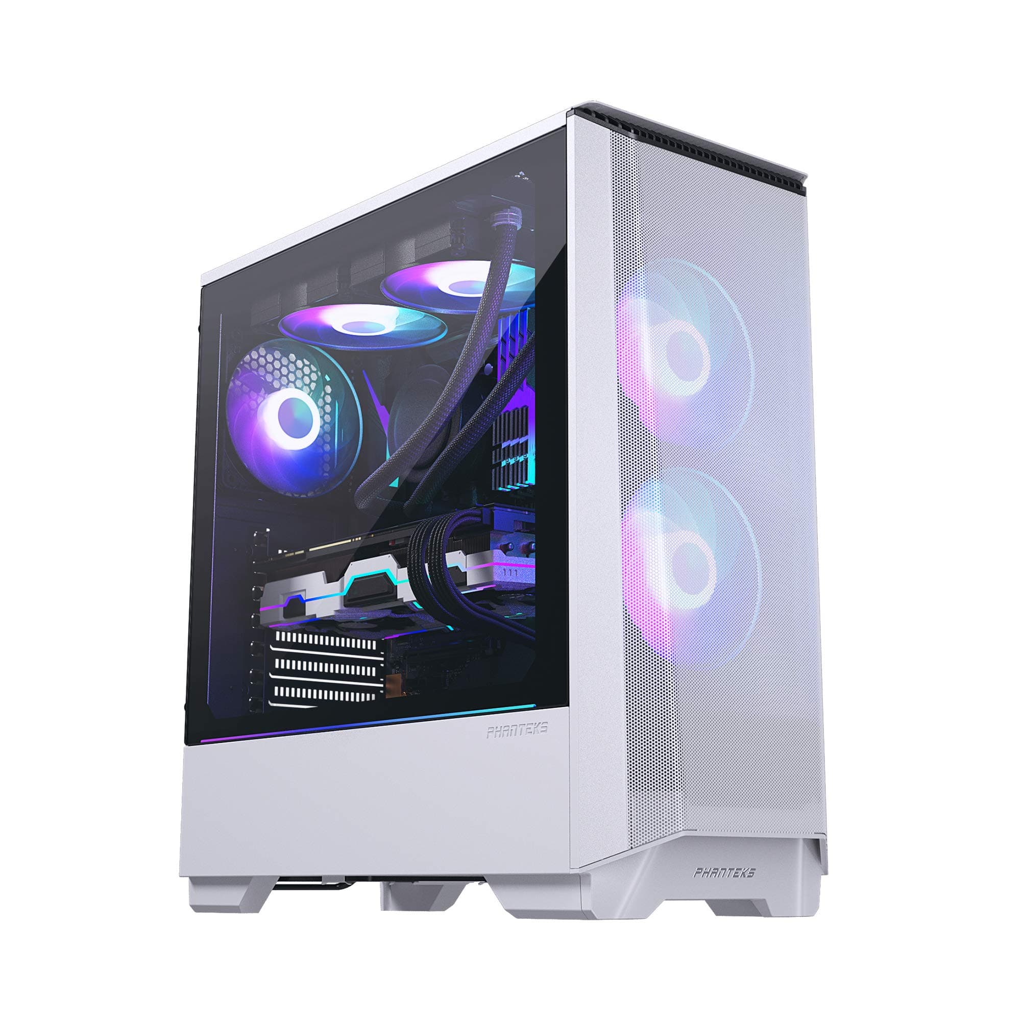 Phanteks Eclipse P360 Air Mid Tower Computer Case/Gaming Cabinet - White | Support E-ATX, ATX, Micro- ATX, Mini-ITX | Pre-Installed 2 x 120 D-RGB PWM Fans in Front - PH-EC360ATG_DWT01