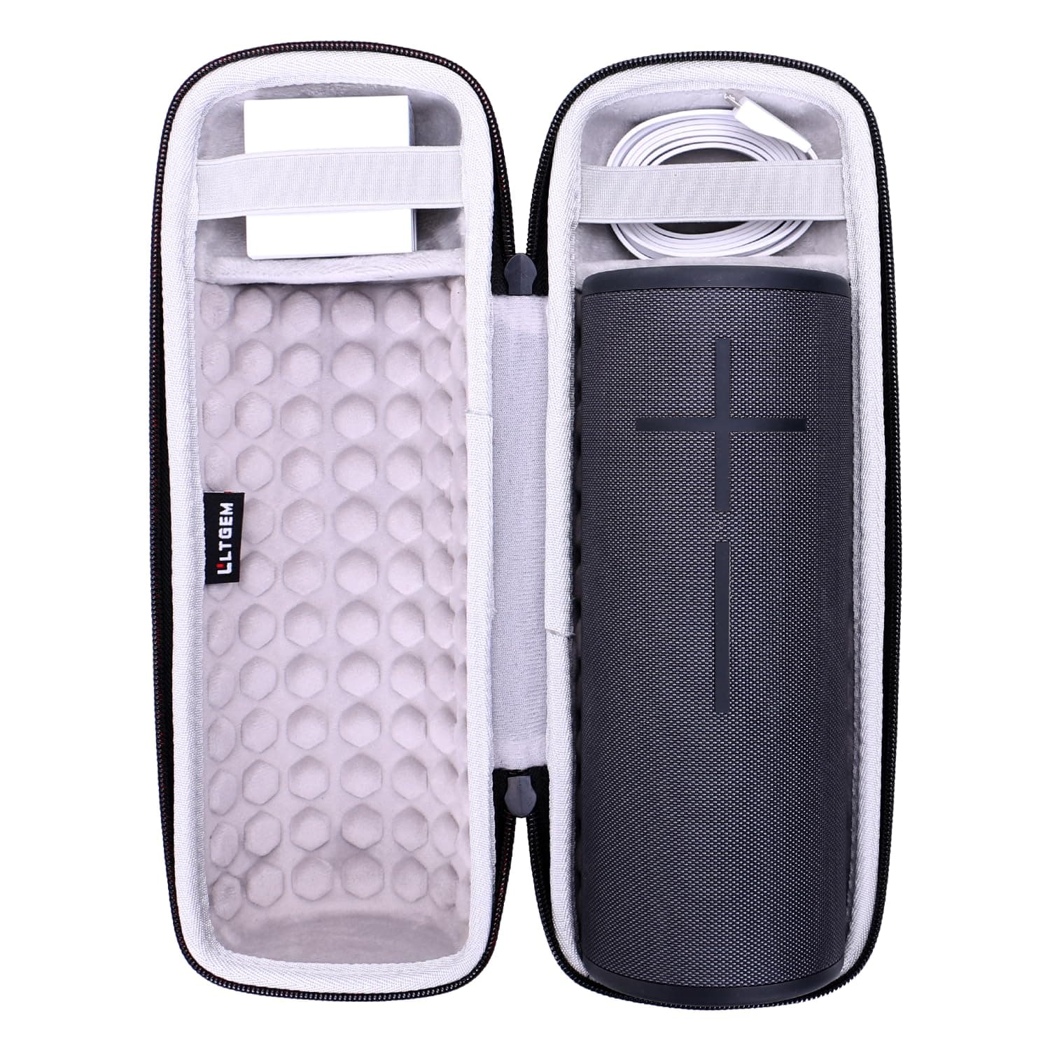 LTGEM Case Compatible with Ultimate Ears MEGABOOM 4/3 Portable Speaker, Black+Gray