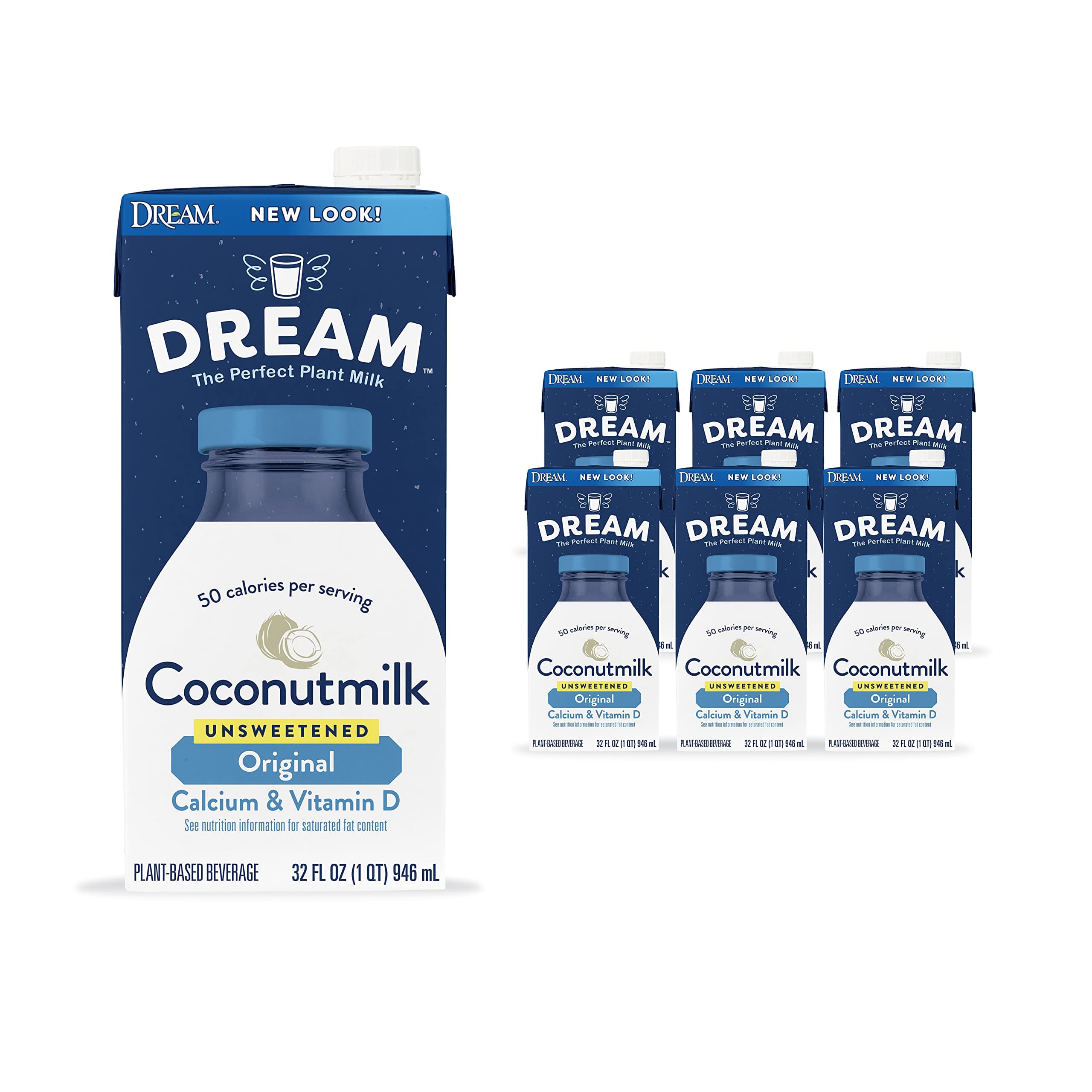 Coconut Dream Enriched Coconut Drink, Original Unsweetened, 32 Oz (Pack of 6)